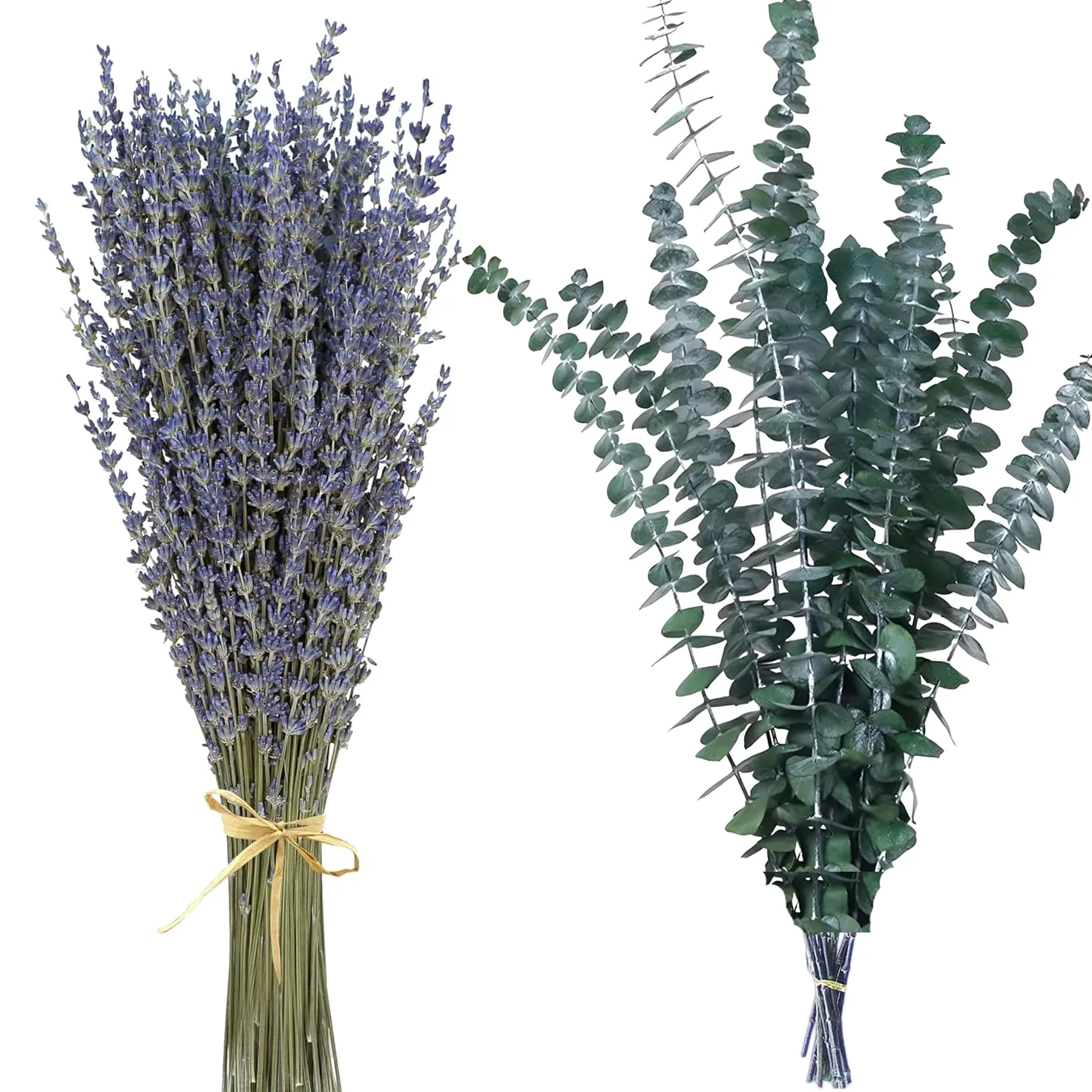 Zachowany eukaliptus suszony i suszony lawenda naturalne suszone kwiaty Deco DIY bukiet suszonych kwiatów, bukiet trawy pampasowej kwiat trzciny deco idealny do salonu Boho sypialni