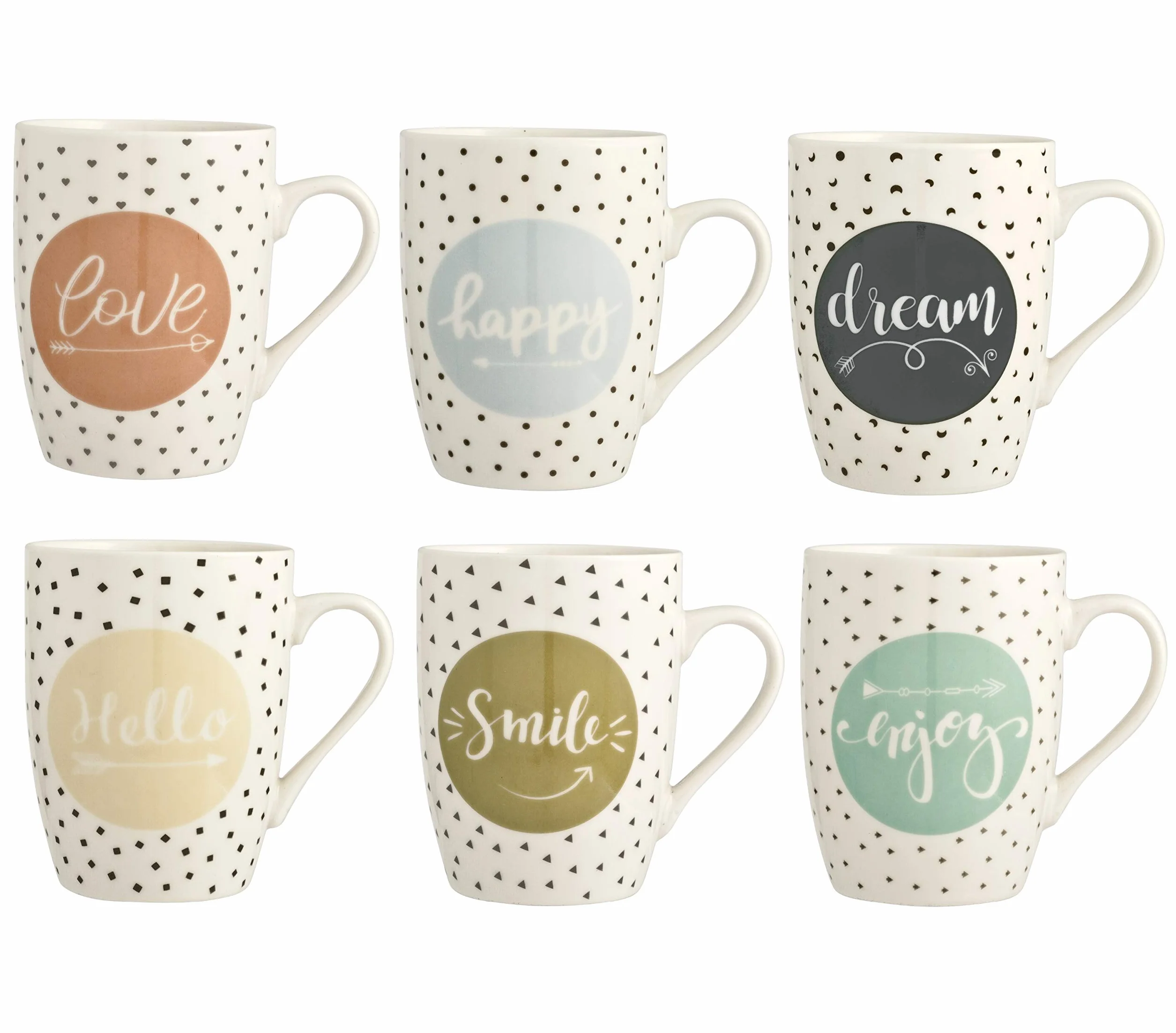 H&h Zestaw 6 kubków New Bone China Enjoy cc 350