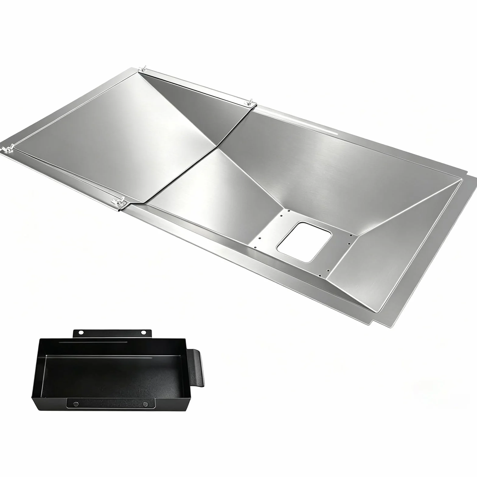 GFTIME Uniwersalna wanna na tłuszcz z tacką ociekową od 60 cm do 80 cm, regulowana patelnia ociekowa do grilla gazowego 3/4/5 palników firmy Charbroil, Dyna Glo, Nexgrill, Kenmore, Uniflame i wielu