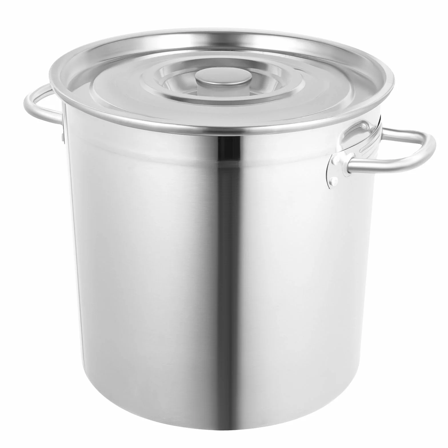 Duży garnek do zupy, stal nierdzewna 201, 35 l, garnek do gotowania z pokrywką, do kuchenek indukcyjnych, gazowych, elektrycznych, 30 l, do gotowania zupy, gulaszu – 47 x 36 cm, grubość ścianki 1,2 mm