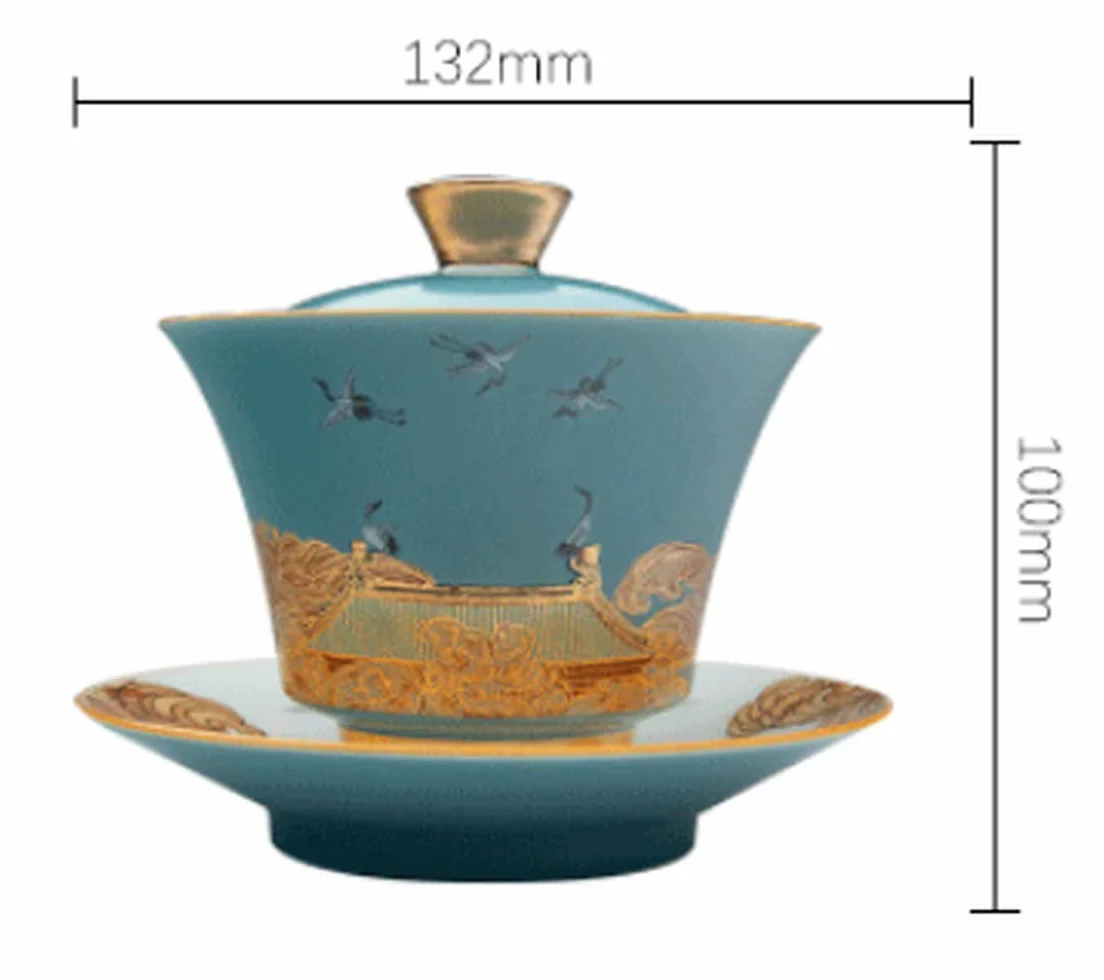 Sancai Chiński ceramiczny zestaw filiżanek do herbaty Kung Fu Teaware Gaiwan elegancka przykryta miska filiżanki do herbaty dla autentycznych doświadczeń herbaty dla entuzjastów herbaty