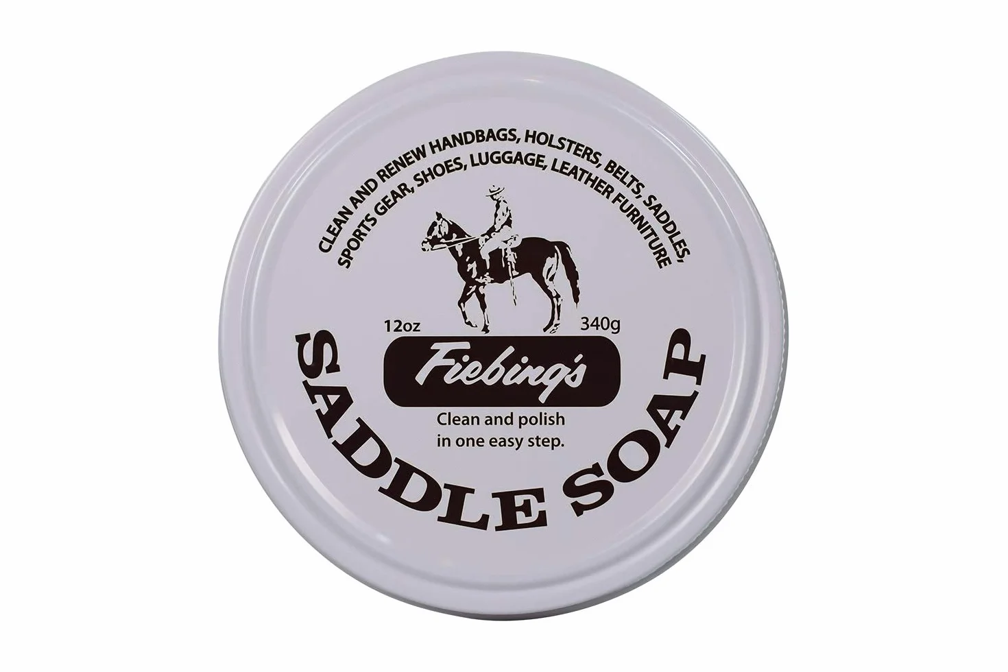 Fiebing's Saddle Soap White 12 uncji Polish and Clean Leather Revives Color