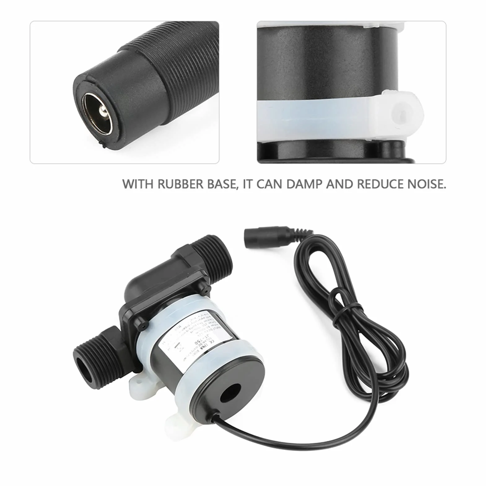 Mini pompa wodna DC 12V cicha pompa obiegowa z gumową podstawą -40℃ ~ 100℃