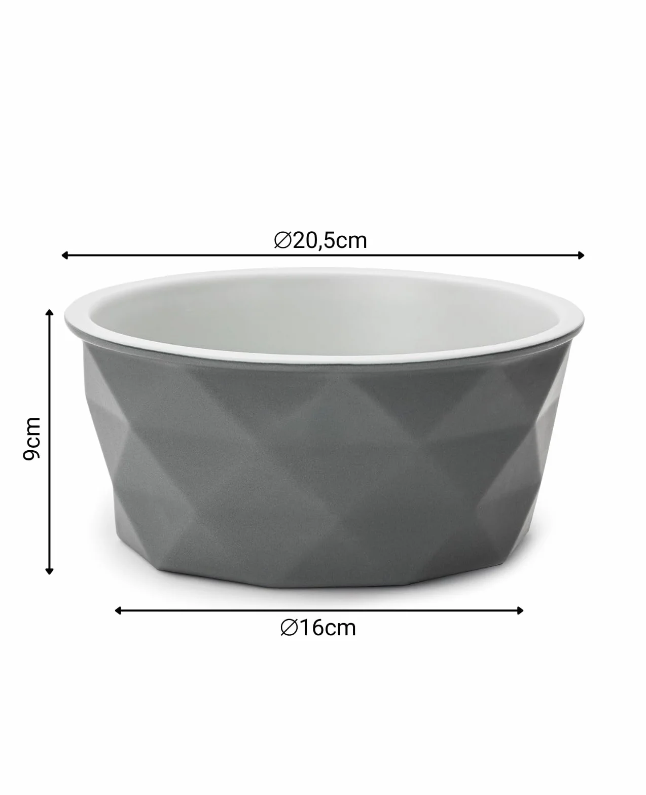 Miska ceramiczna dla psa 1900 ml antypoślizgowa silikonowa szara