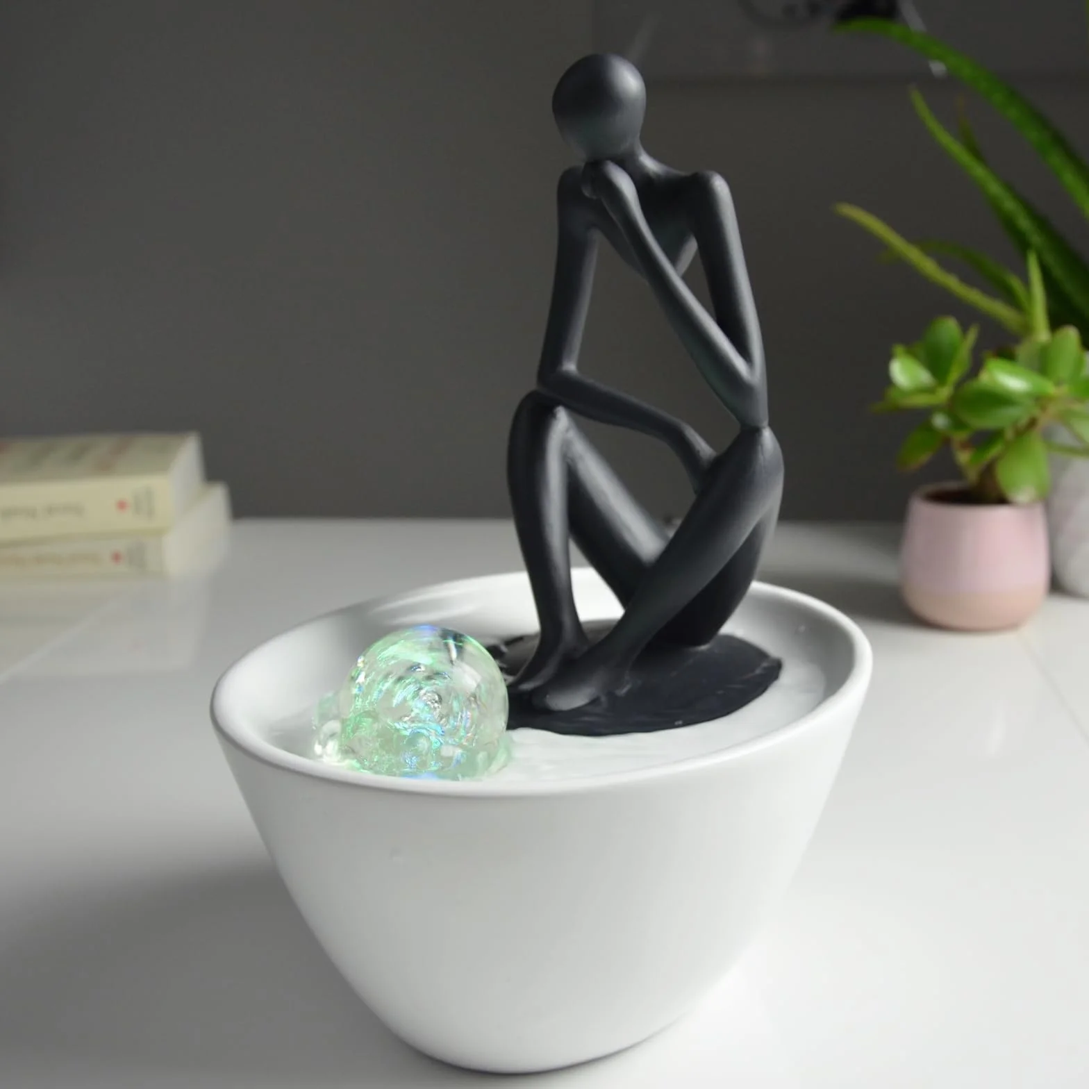 Zen'Light SCFR19-C11 fontanna pokojowa, żywica syntetyczna, czarna i biała, 16 x 19 x 26 cm, czarny/biały