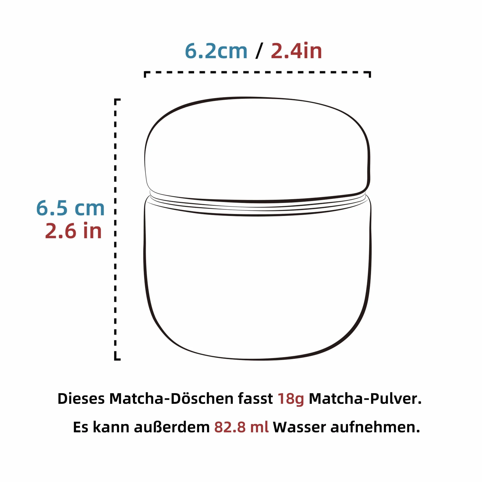 TEANAGOO Ceramic Matcha Jar | Przenośny pojemnik 2,8 uncji / 82,8 ml zapewniającą świeżość, idealny na 18 g proszku Matcha, przyjazny w podróży i kompaktowy design, X3, Lt.grey