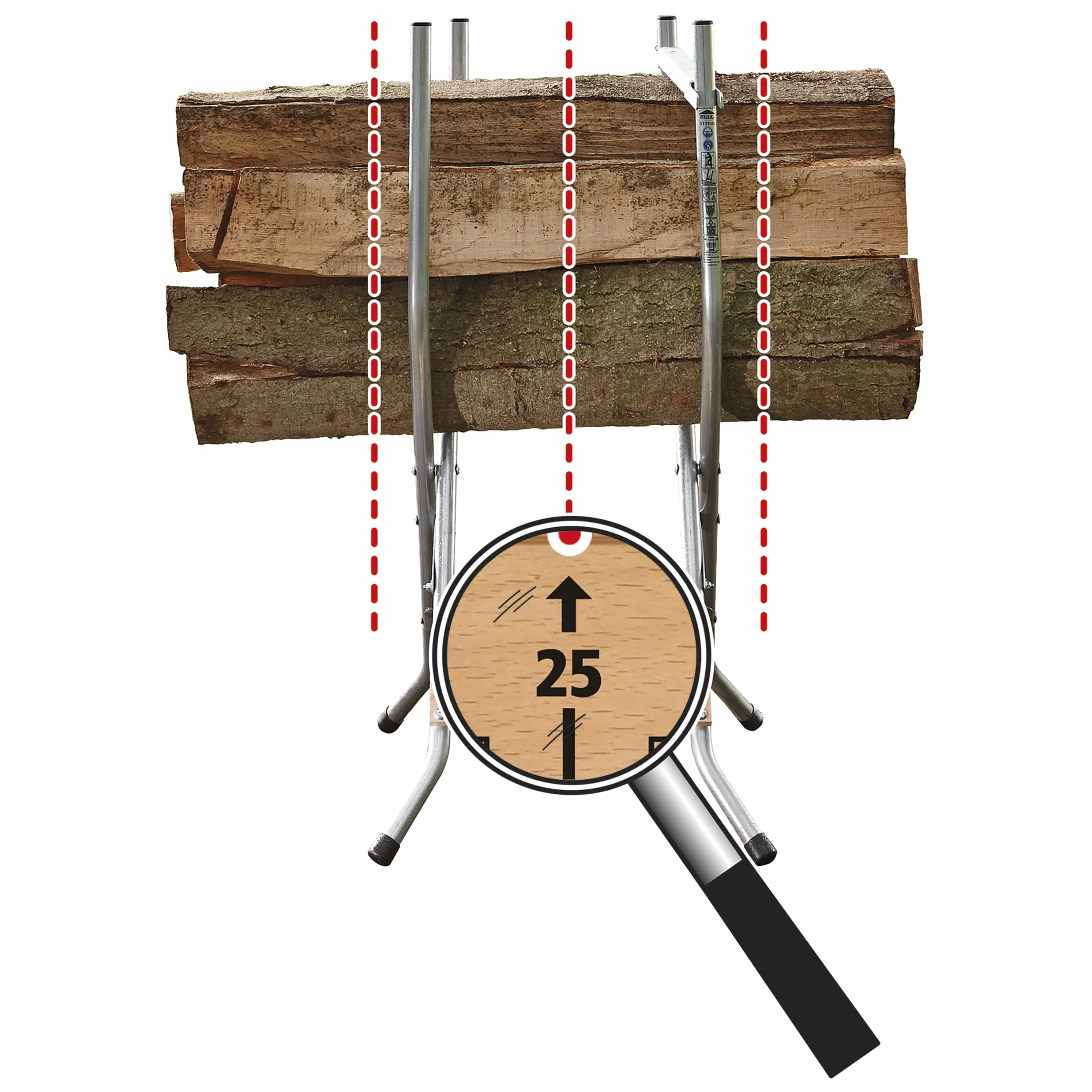 wolfcraft Stojak do cięcia drewna SB 60 I 5119000 I Przenośny i kompaktowy stojak do cięcia drewna opałowego