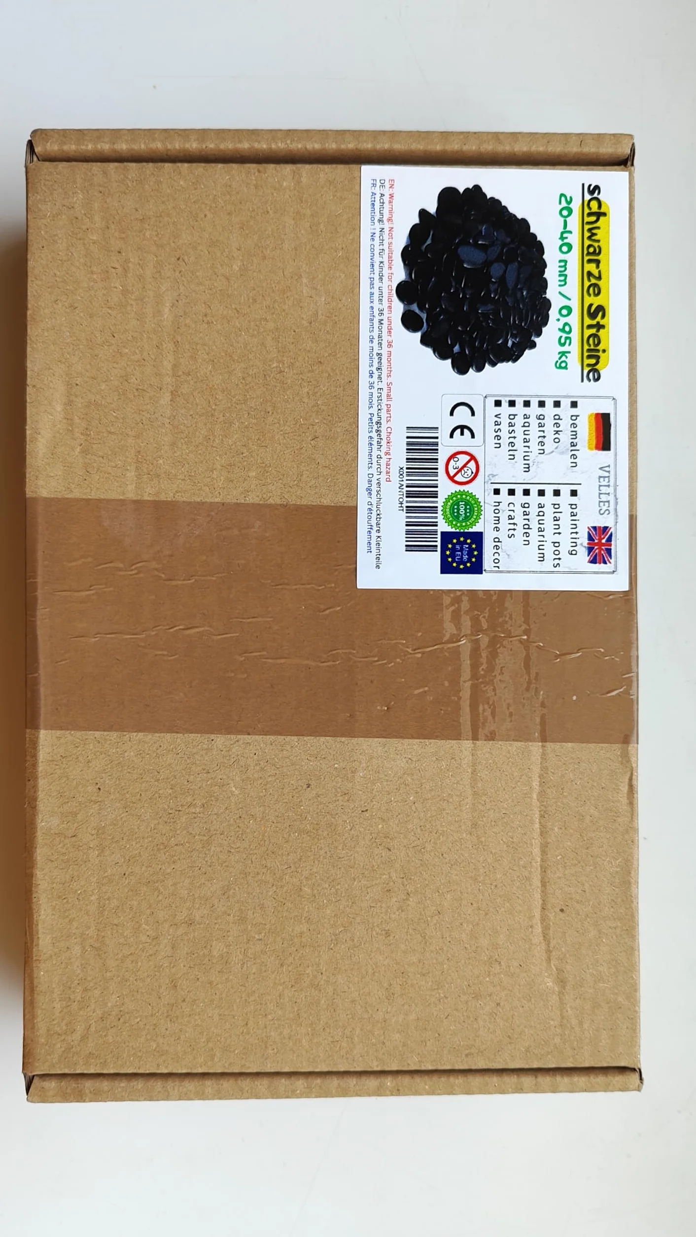 Kamienie dekoracyjne akwarium czarne żwir 20-40 mm 950 g