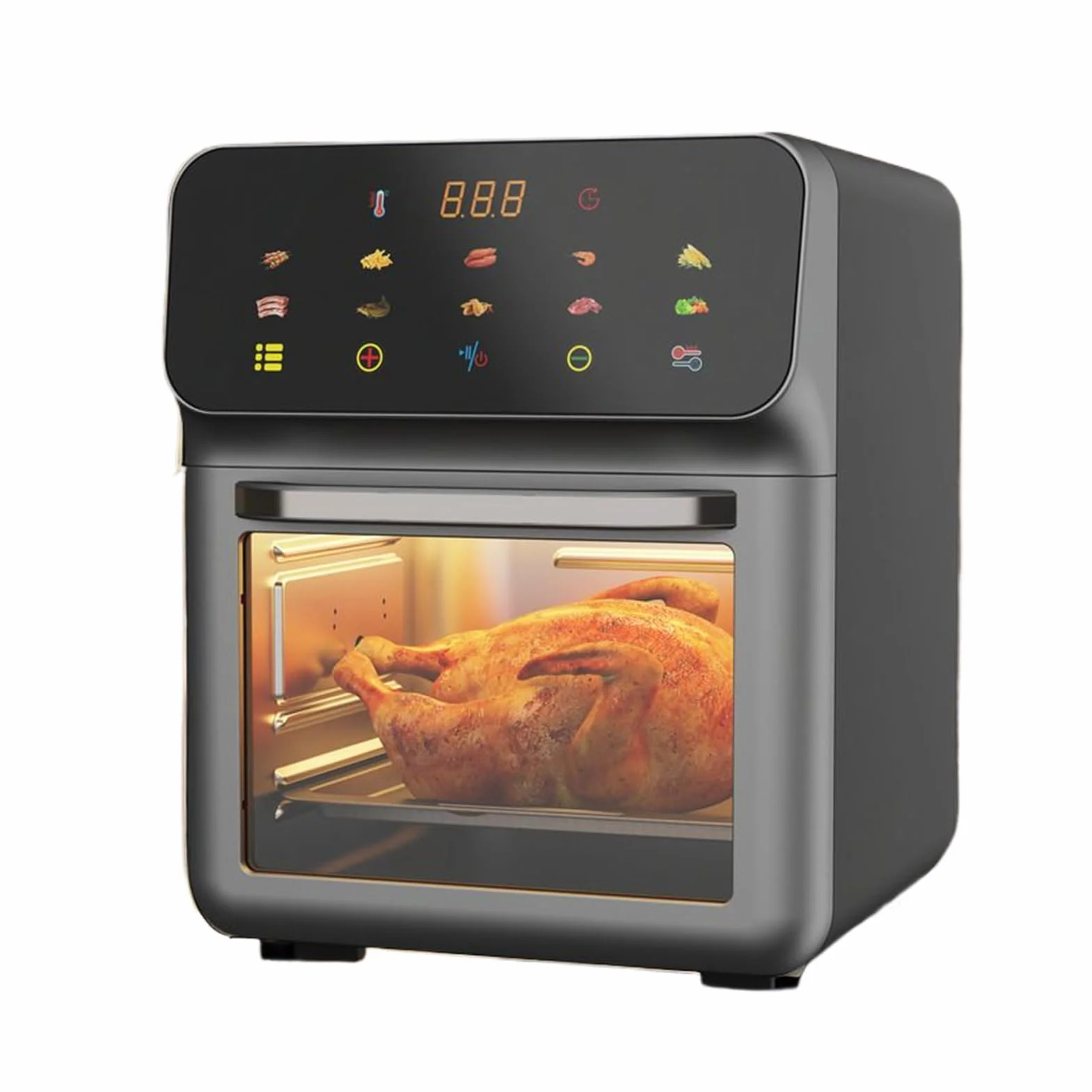 Piec do smażenia powietrza, wielofunkcyjny piec konwekcyjny Frytkownica powietrzna, urządzenie do pieczenia, odwadnianie, 15 litrów z 2 kratkami, do pizzy frytek z kurczaka do steków