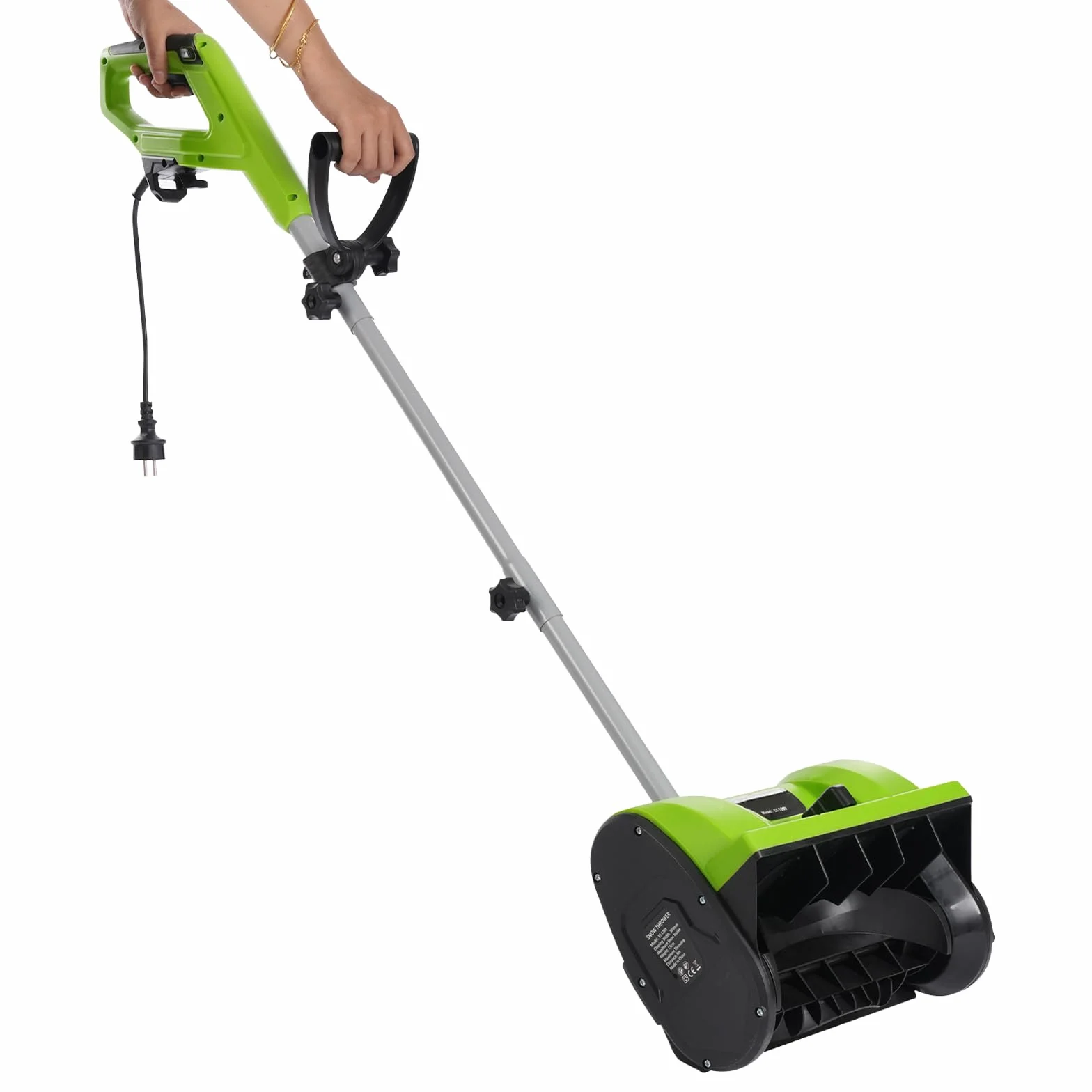 Odśnieżarka elektryczna szczotka do śniegu 1200 W 220 V 8 m zasięg wyrzutu 30 cm szerokość odśnieżania wysokość śniegu 15 cm do gospodarstwa domowego fabryki podwórka szkolnego odśnieżania