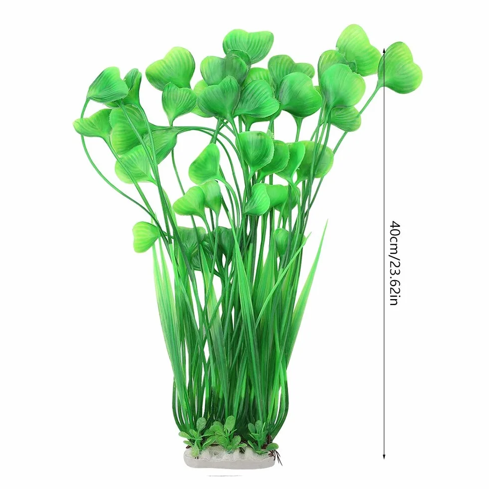 Akwarium Sztuczne Rośliny Wodne Plastikowe Realistyczne Trawa Ornament Dekoracje Zielony