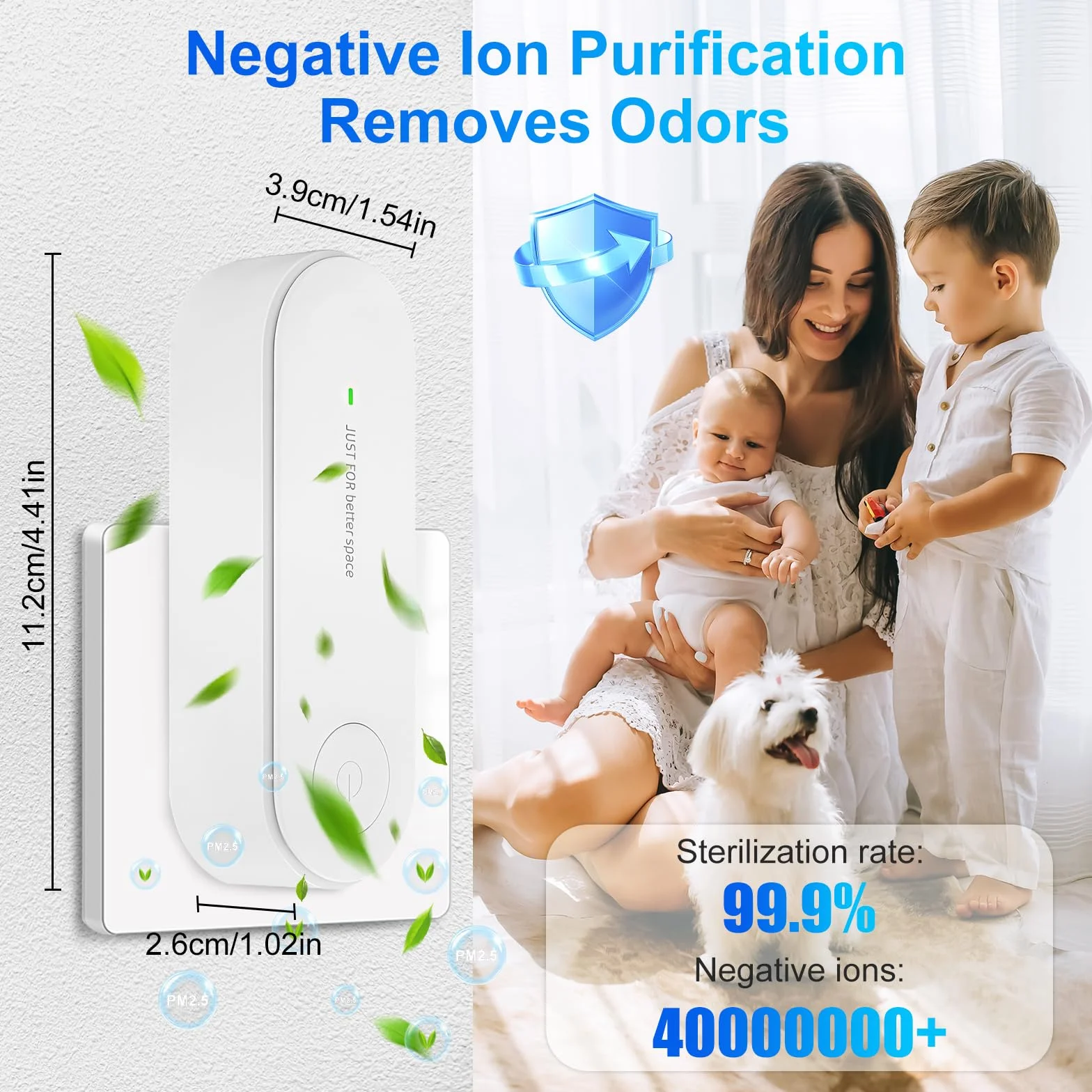 flintronic Oczyszczacz powietrza generator ozonu, 3 szt. jonizator powietrza, domowy dezodoryzacja sterylizator ozonu, do łazienki, kuchni, dymu, samochodów, zwierząt domowych, formaldehydu i zapachu