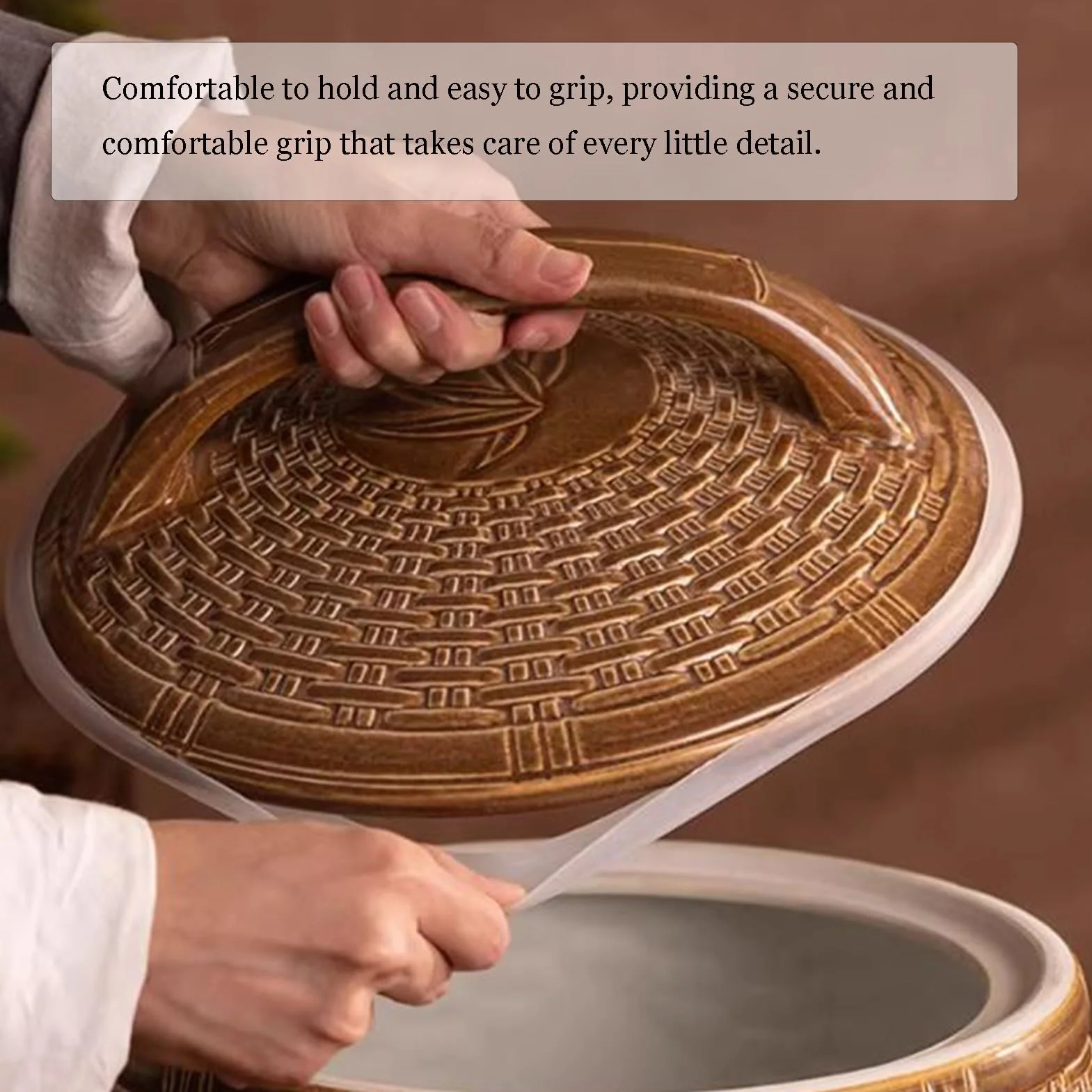 Ceramiczny pojemnik do przechowywania żywności, duży organizer kuchenny i spiżarnia na ziarna, ryż, soję, kukurydzę, mąkę, płatki owsiane z pokrywką