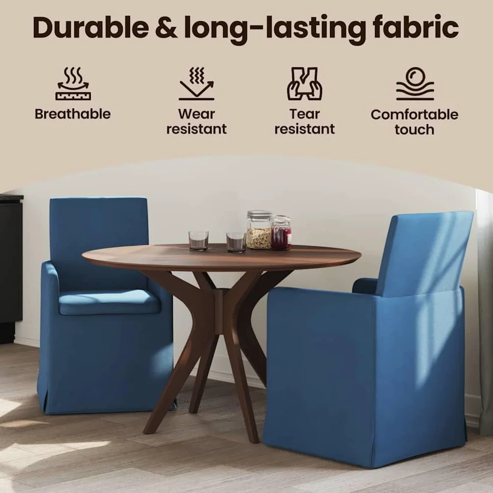 vidaXL Krzesła do jadalni, 2 szt., niebieskie, 57 x 67 x 95 cm, nowoczesne krzesło do jadalni, ergonomiczne z kółkami, eleganckie wzornictwo do kuchni, przytulne i wszechstronne