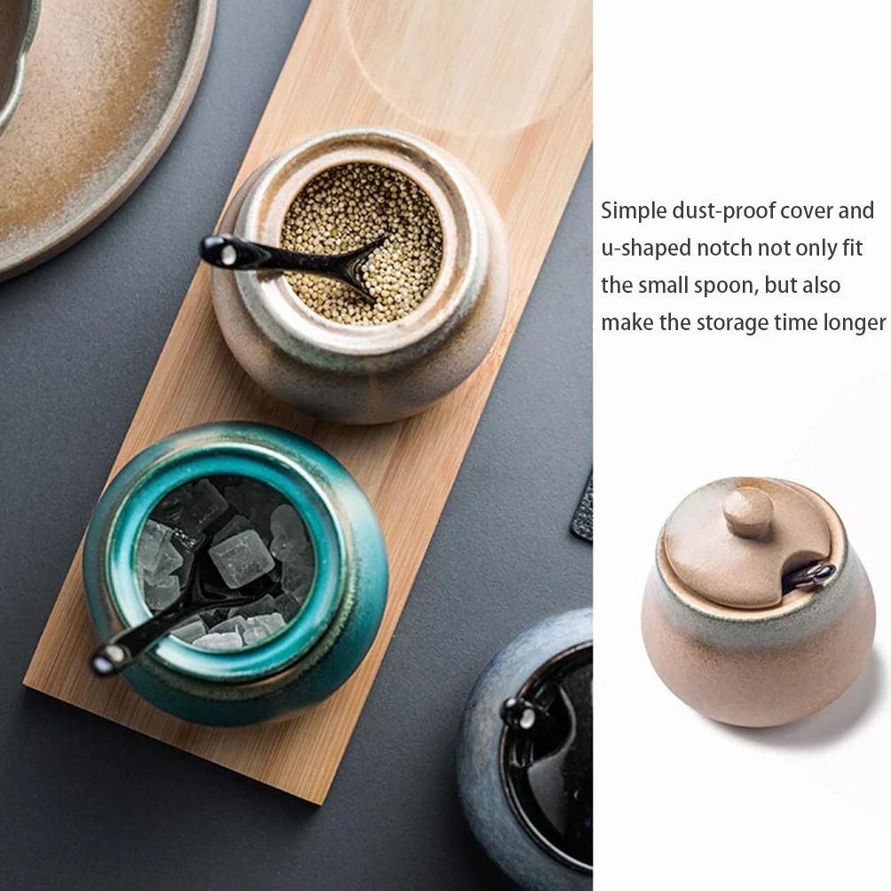 JIY-Spice Garnki ceramiczne przyprawy słoik kuchenny artykuły gospodarstwa domowego shaker przyprawy zestaw przyprawowy butelka kostium trzyczęściowy (rozmiar : F)
