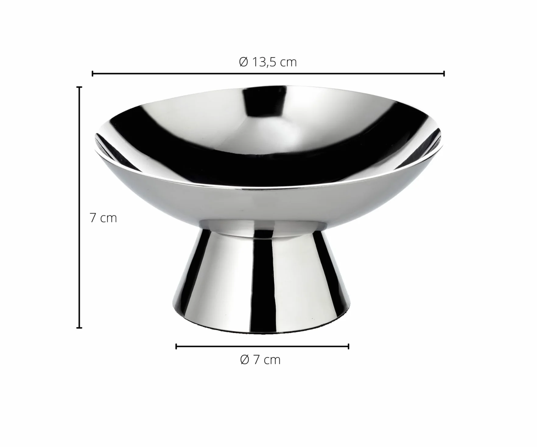 EDZARD Miska Malibu (Ø 13,5 cm wys. 7 cm) stal szlachetna polerowana na wysoki połysk – miska na podest, miska dekoracyjna, dekoracja rzeźbiarska