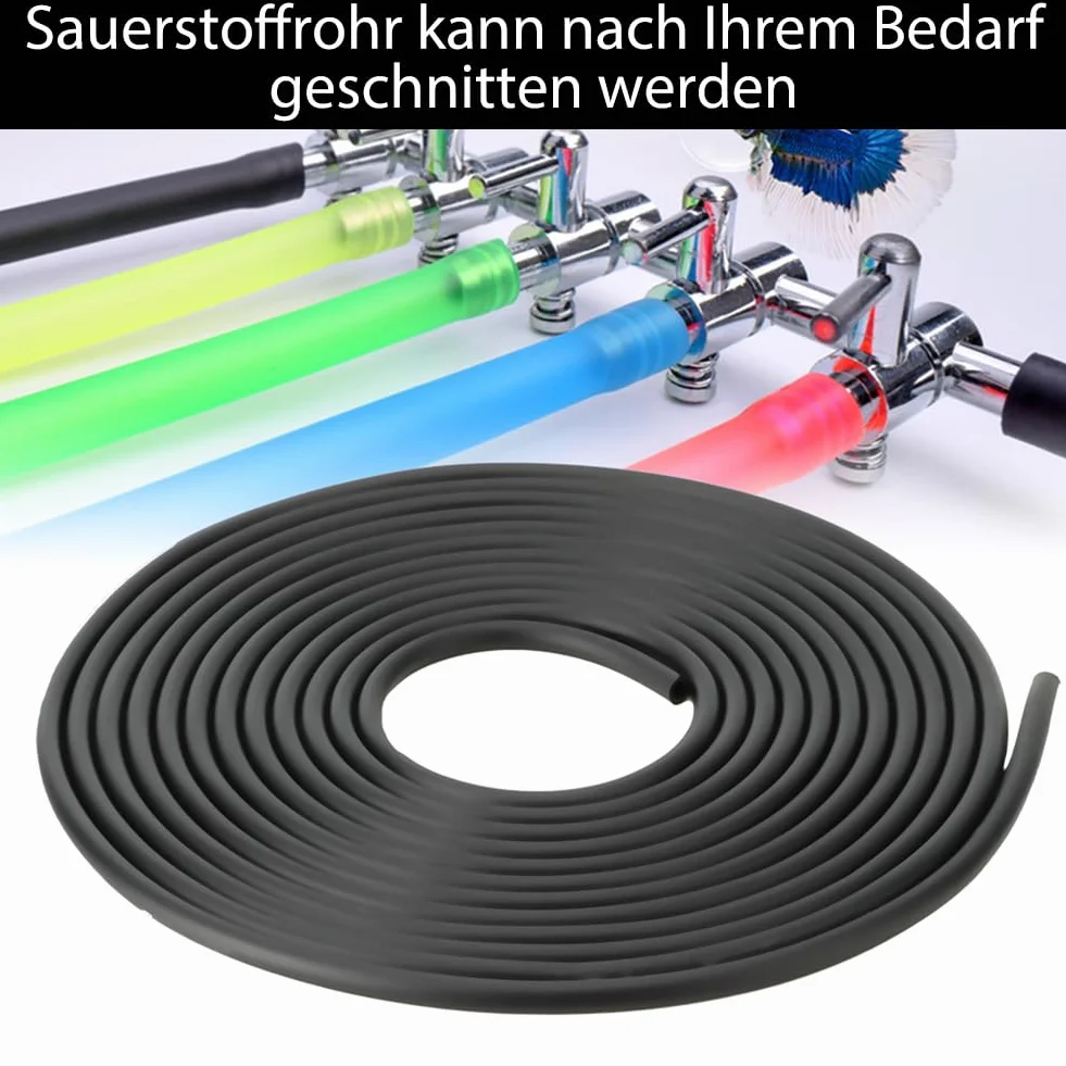 Wąż silikonowy do akwarium, 5 m, miękki i odporny na starzenie, czarny – idealny do podawania tlenu i filtracji