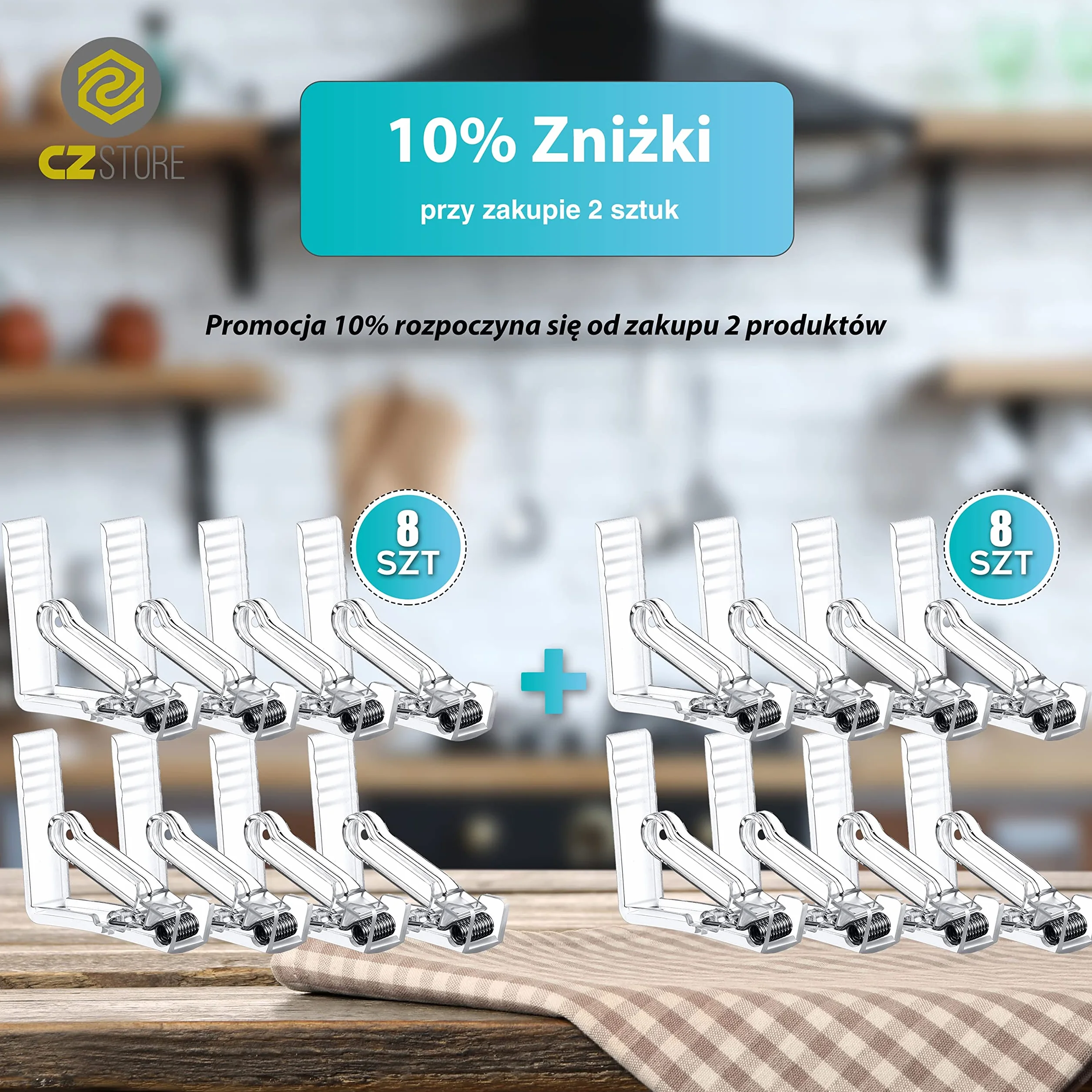 Klipsy do Obrusów - 8-Pak - ✮DOŻYWOTNIA GWARANCJA✮ - Spinki do Obrusa, Klamry z Przezroczystego Tworzywa Sztucznego - Klamerki do Obrusu Idealne na Imprezę, Wesele, Piknik, Grilla w Ogrodzie