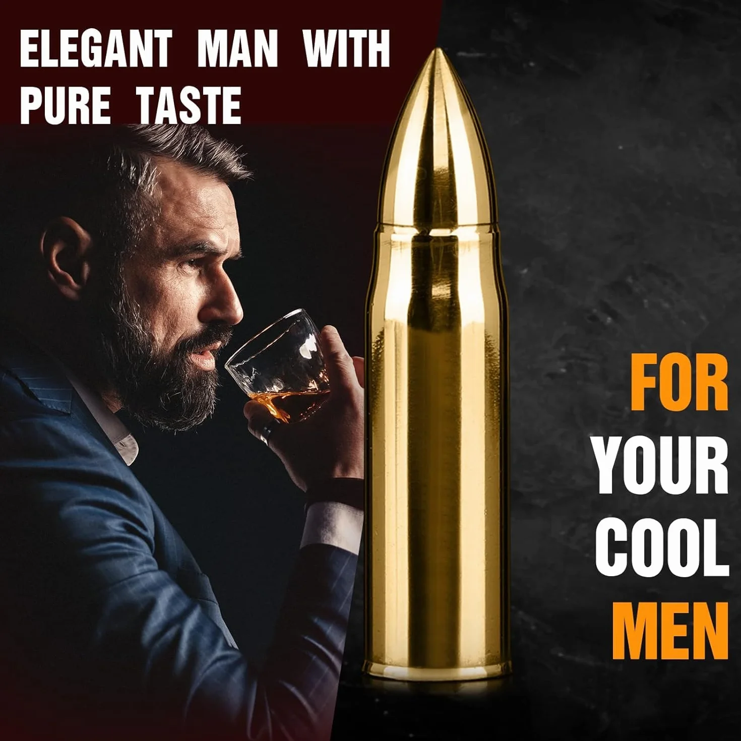 Kostki lodu do wielokrotnego użytku, ze stali nierdzewnej, z technologią High Cooling, do whisky, wódki, likieru, wina, pomysłów urodzinowych dla taty, przyjaciela, męża