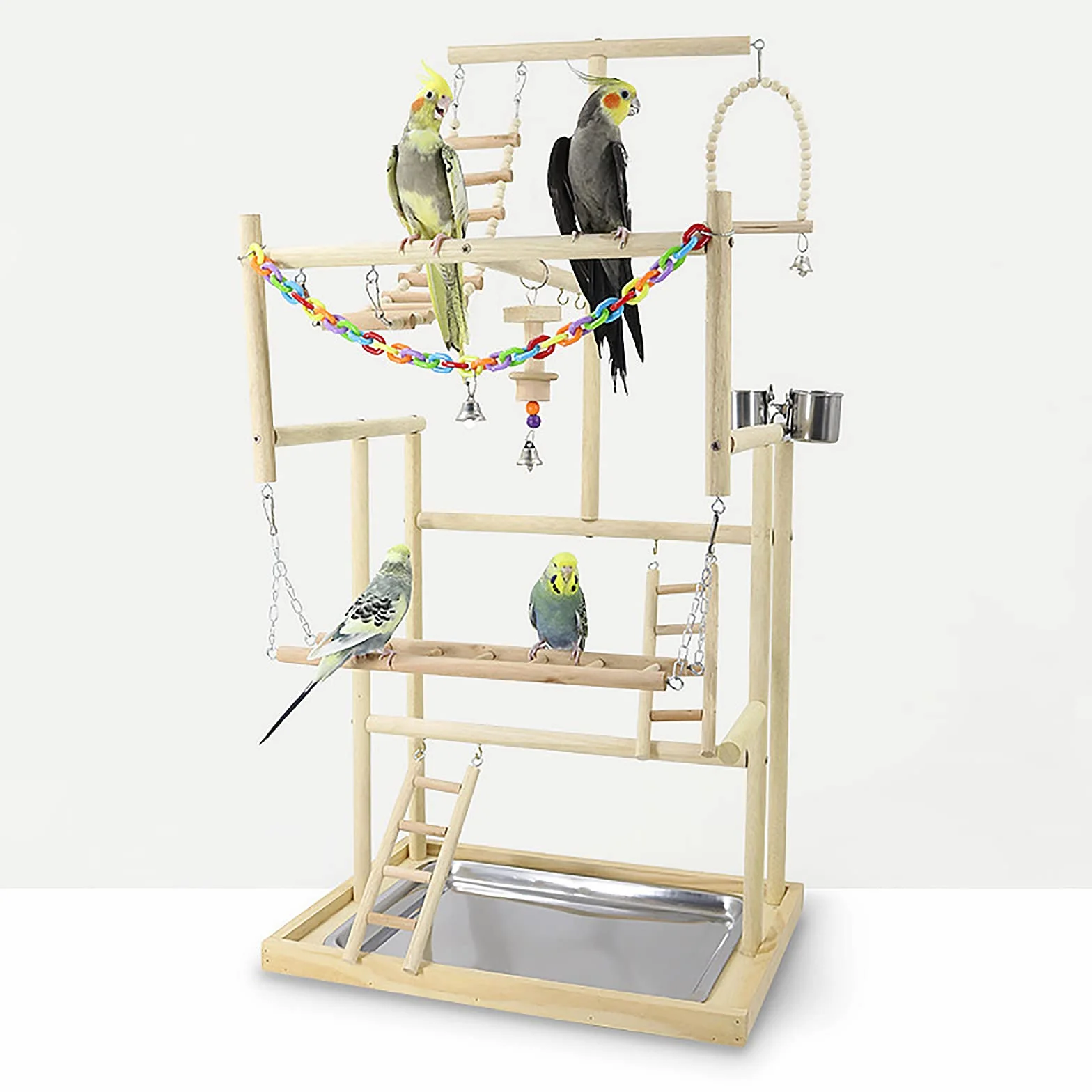 Parrot Play Stand, zabawki dla ptaków, plac zabaw dla małych papużek (48 x 33,5 x 94,5 cm)