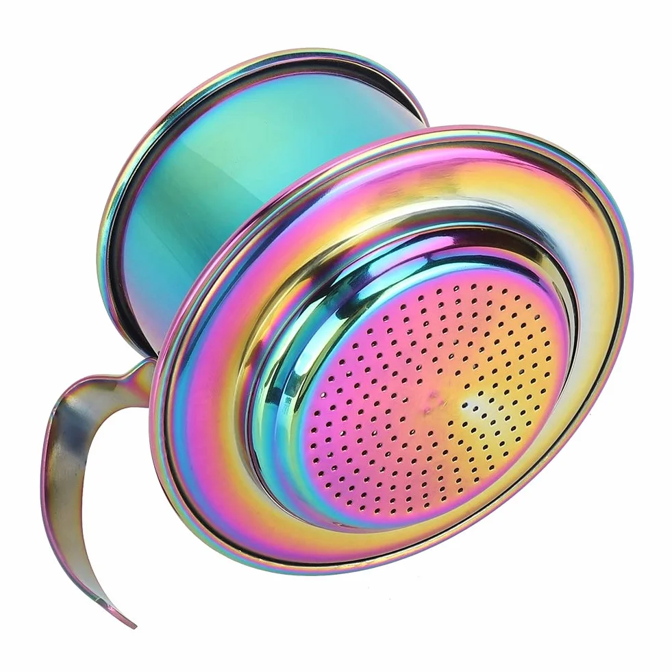 Fdit Kolorowy, wietnamski zestaw filtrów do kawy ze stali nierdzewnej podlej kawą wietnamski ekspres do kawy Phin Infuser Coffee Drip Brewer opakowanie wielokrotnego użytku