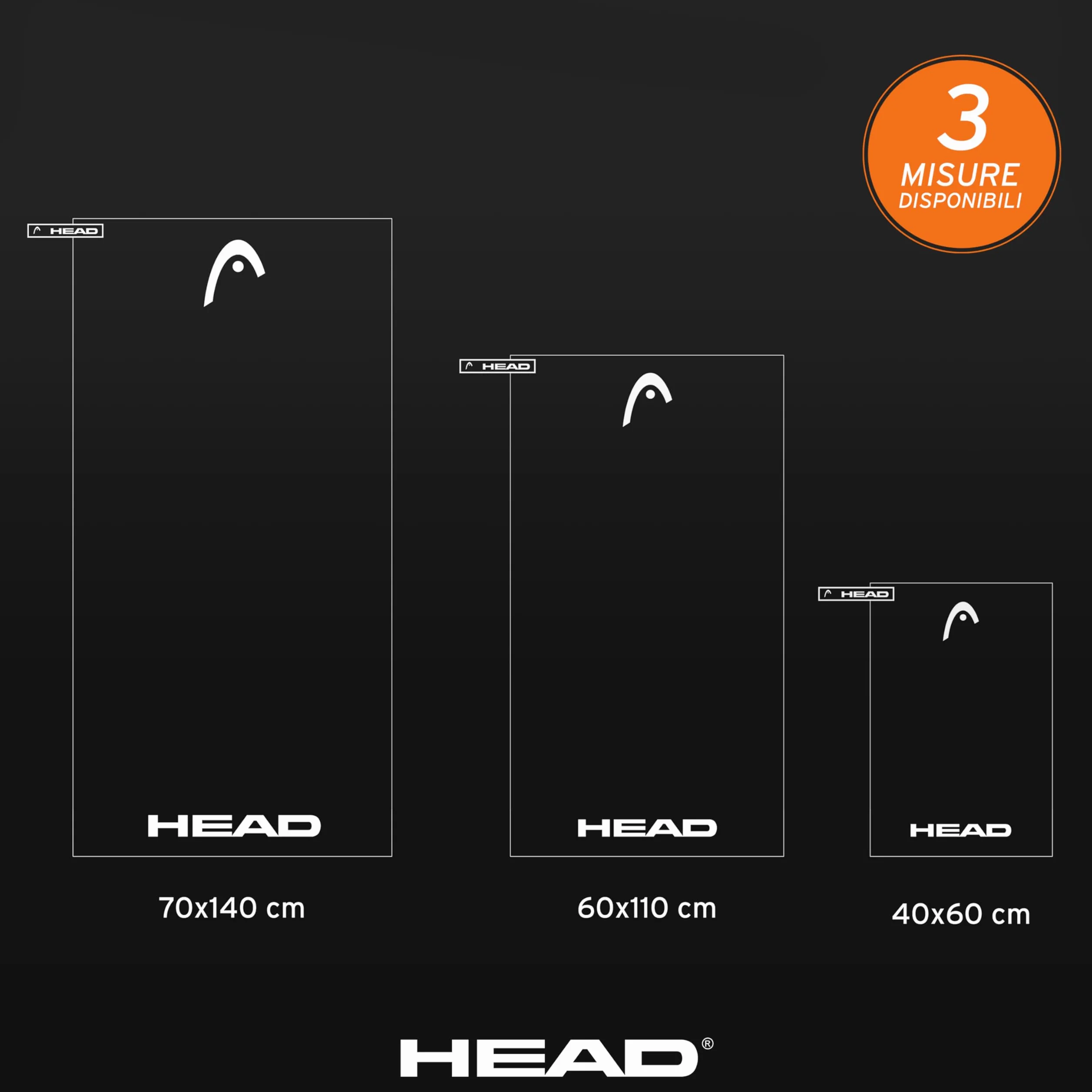 HEAD Active ręcznik z mikrofibry z elastycznym ręcznikiem, lekki, szybkoschnący, ważny jako ręcznik wielofunkcyjny, ręczniki łazienkowe, chłonne i oszczędność miejsca podczas podróży 60 x 110, Sunny