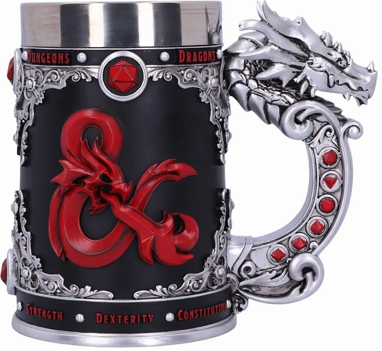 Nemesis Now Dungeons & Dragons Fantasy Role Play Die D20 tankard, żywica poliestrowa, czarny, 1 szt. (1 szt.)