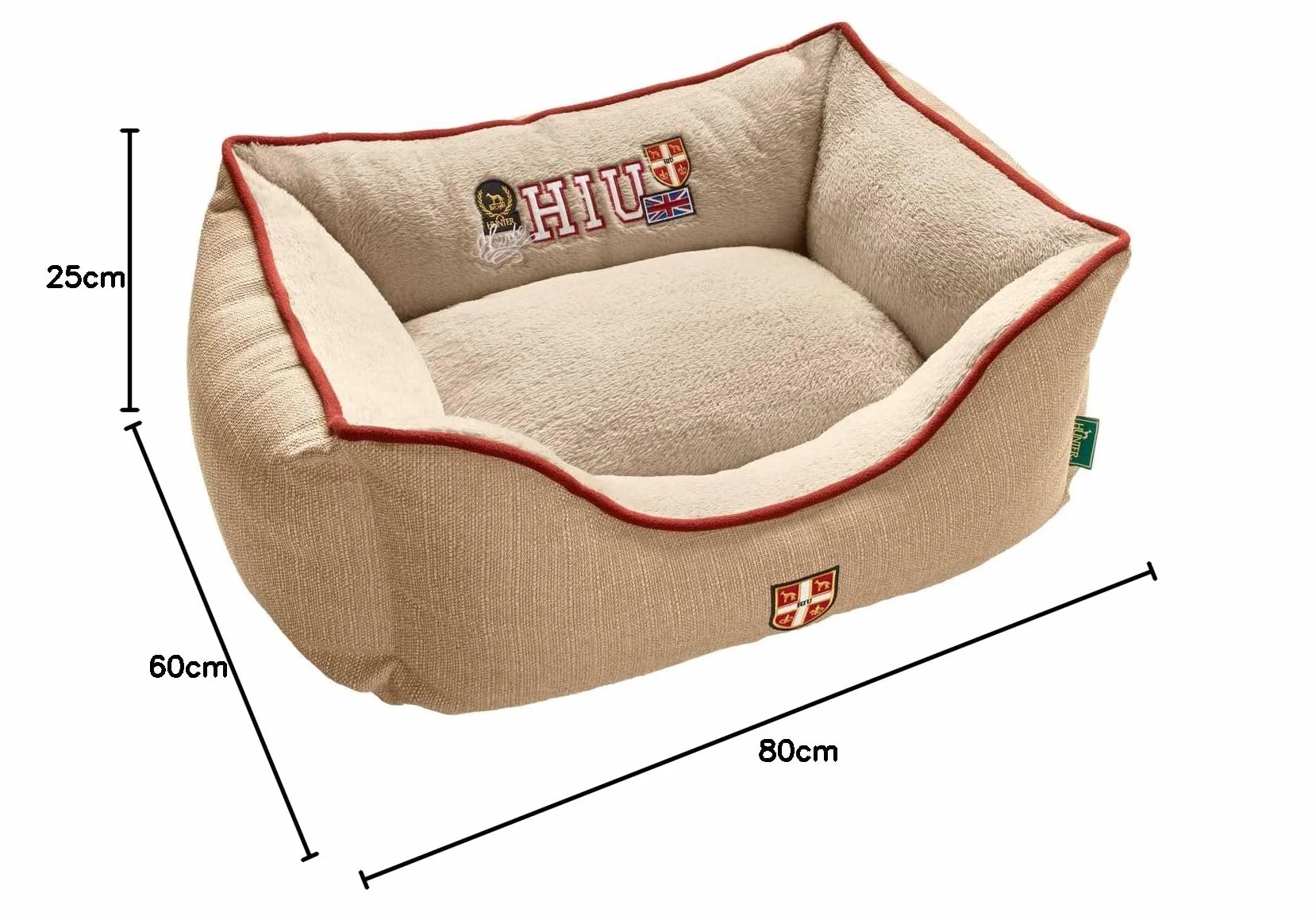HUNTER Sofa dla psa, uniwersytet, średnia, 80 x 60 cm, brązowa/brązowa