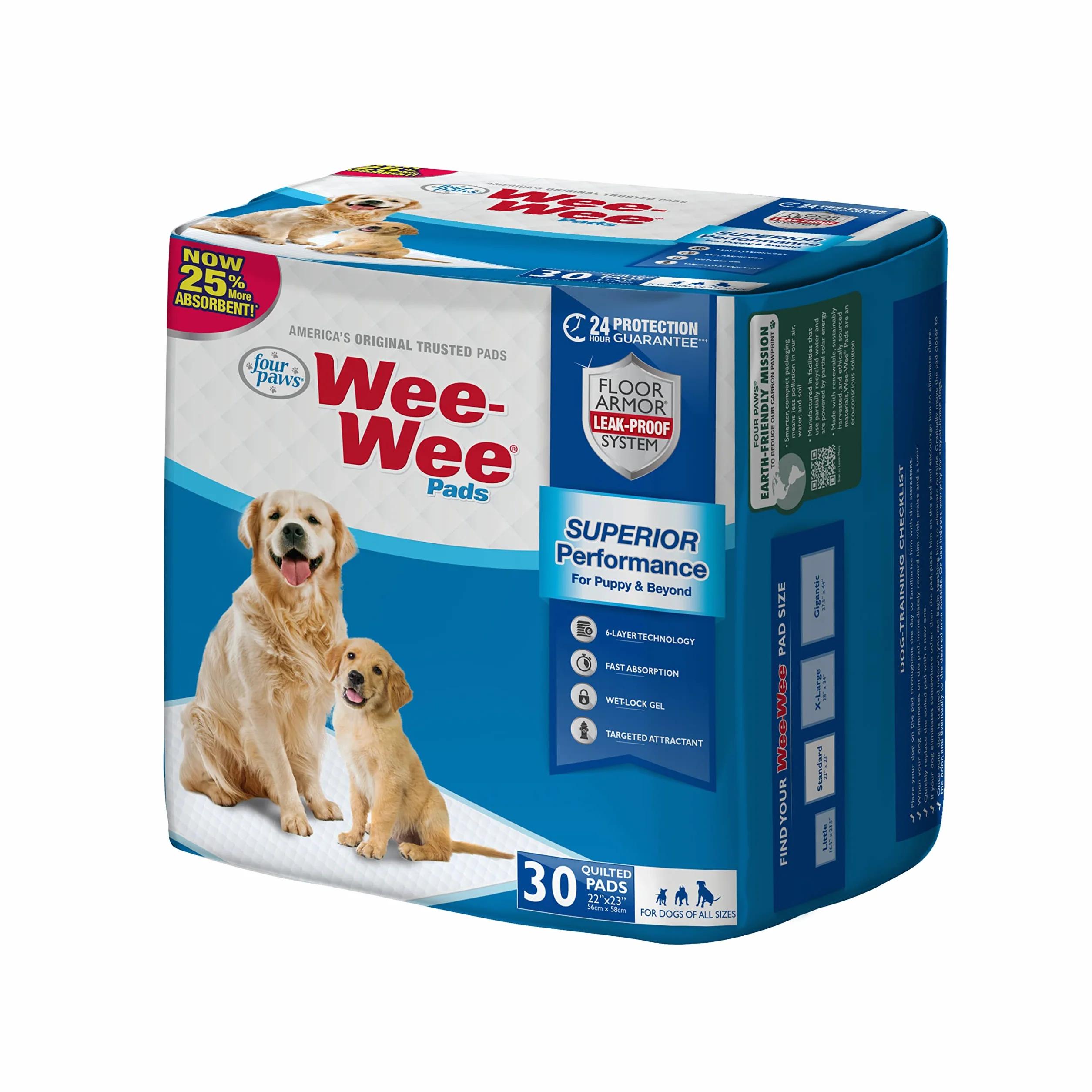 Four Paws Wee-Wee ochraniacze na siusiu dla psów XL, chłonne, 6-warstwowe, 24-godzinna ochrona