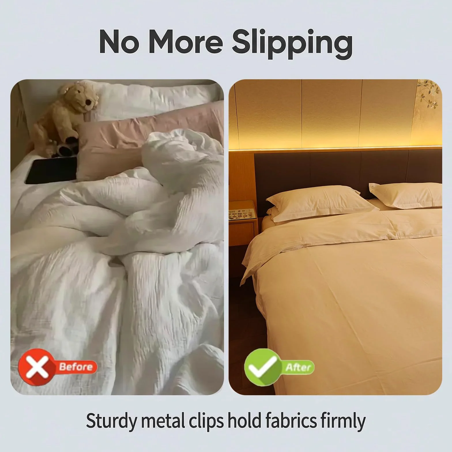 8 sztuk regulowanych napinaczy do prześcieradła, elastyczne prześcieradło z gumką od 35 cm do 130 cm ze stabilnymi metalowymi klipsami, napinacze do materaca, prześcieradła, pokrowców na sofy