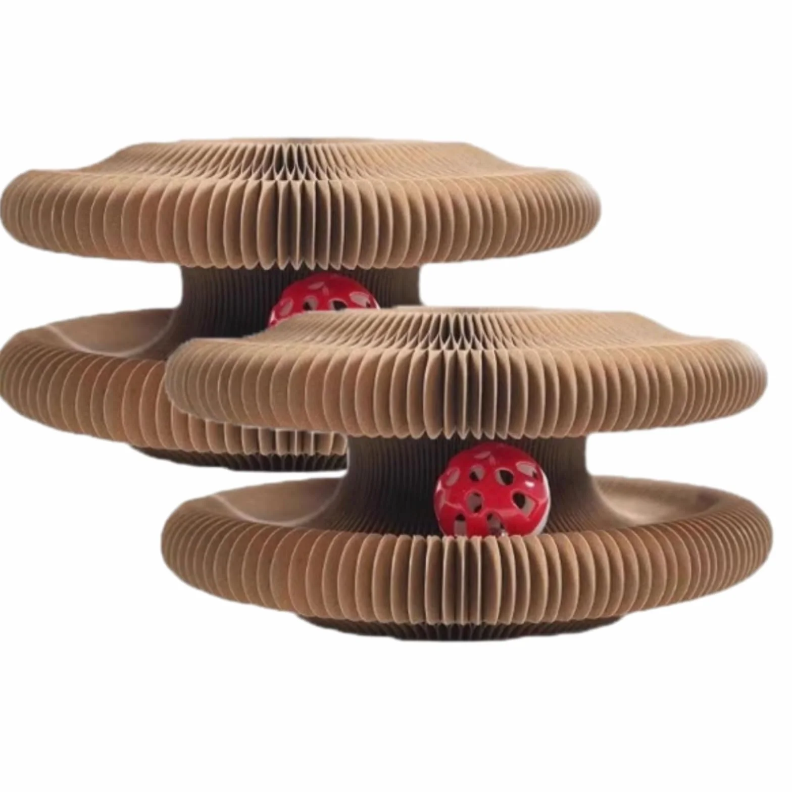 Kitty Kurlz Foldable Cat Accordion Toy Scratching Board with Bell Balls and Track Adventure