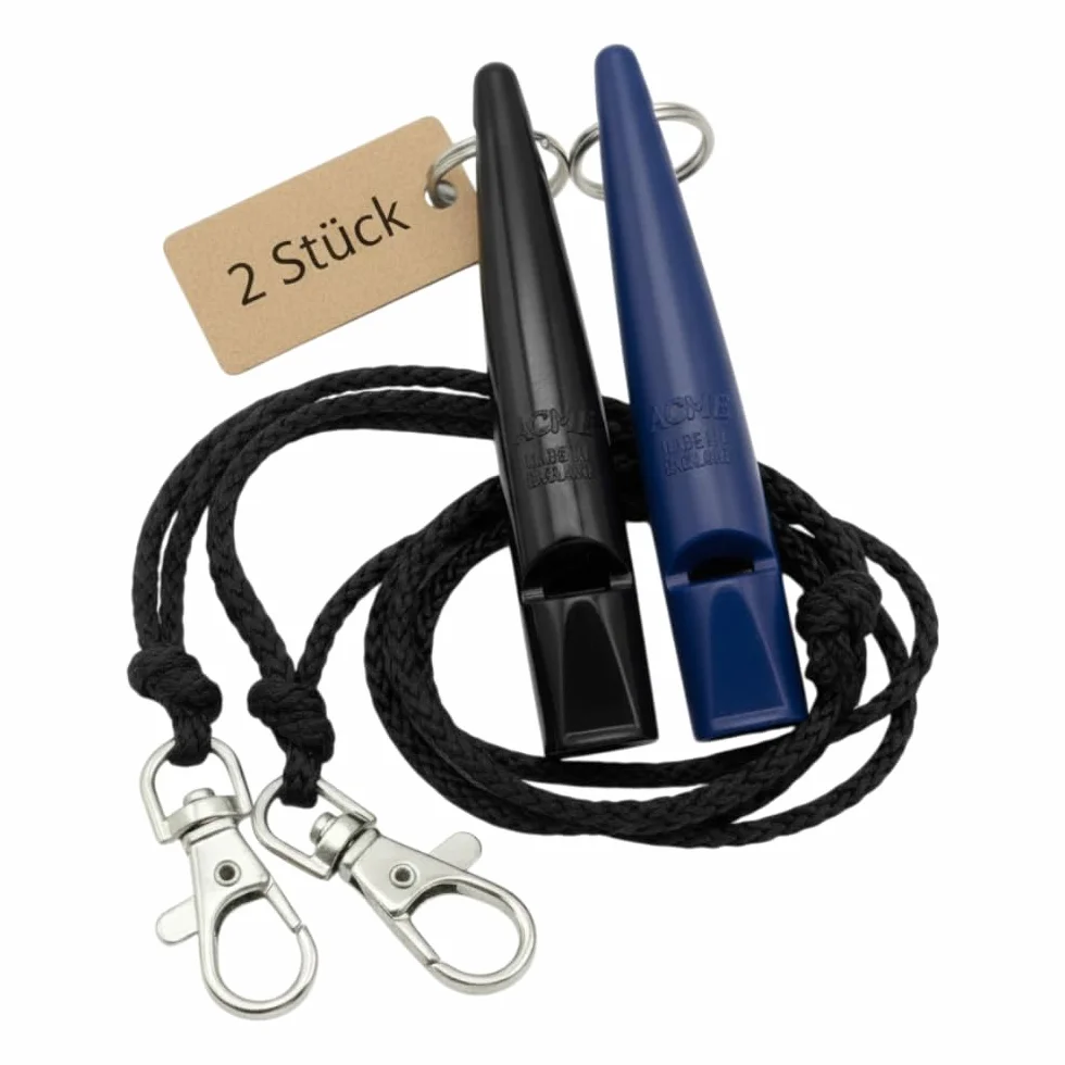 ACME Fajka dla psa nr 211,5 z tasiemką do gwizdka 2 szt. Black + Baltic Blue