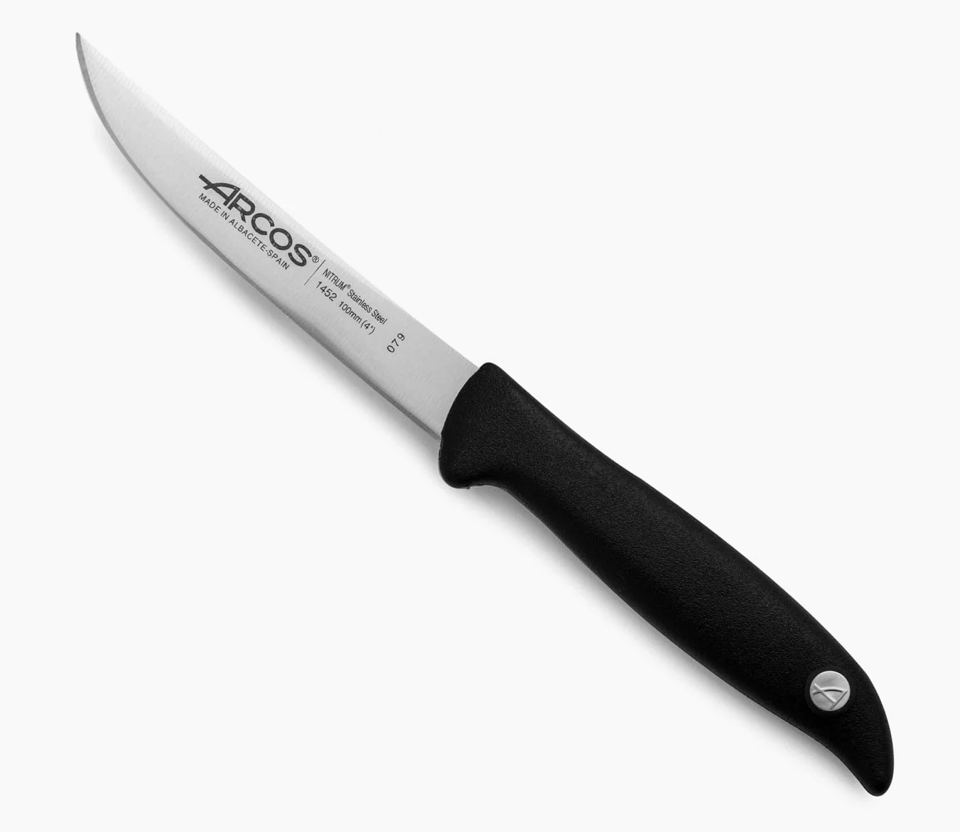 Arcos seria 145200 Menorka - nóż warzywny - ostrze nitrm stal nierdzewna 100 mm (3,94 cala) - uchwyt polipropylen czarny kolor, 18/8