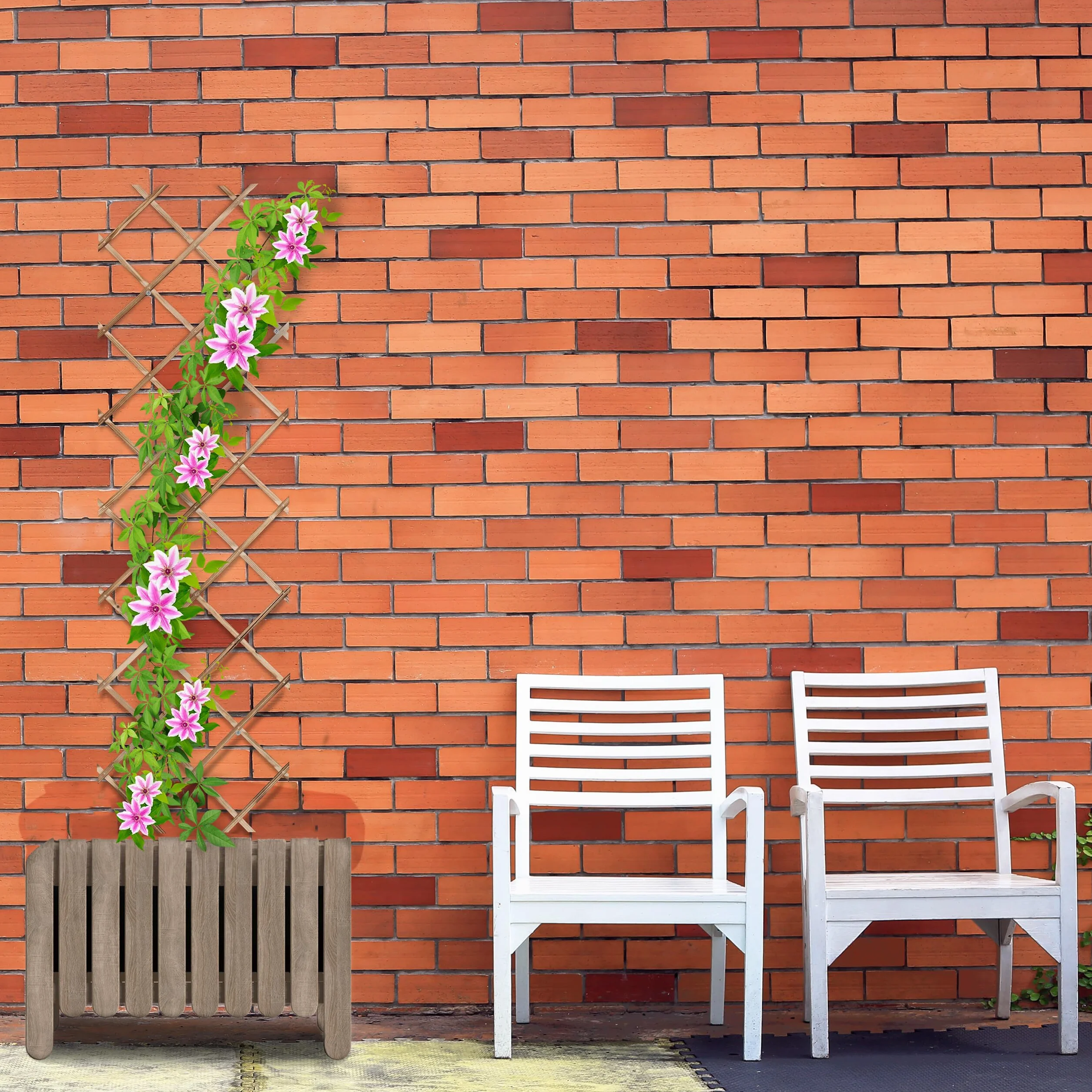 Relaxdays Kratka dla roślin pnących, wysuwana, zestaw 3 szt., podpora dla roślin pnących, 180 x 60 cm, do ogrodu, na balkon i taras, drewno, brązowa