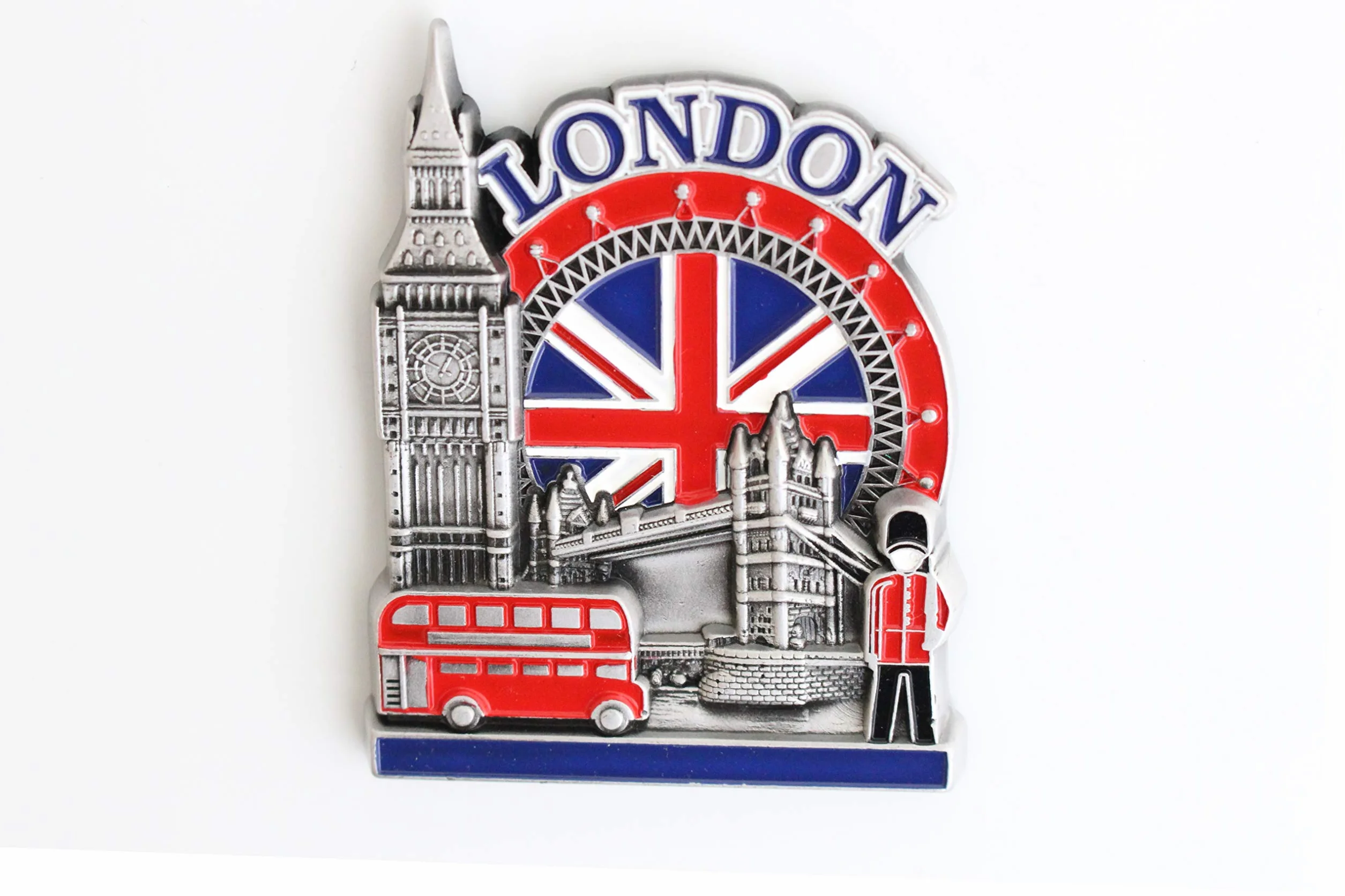Designo London - metalowy magnes na lodówkę 3D do lodówki kuchennej - wyjątkowy stylowy prezent-pamiątka na wakacje