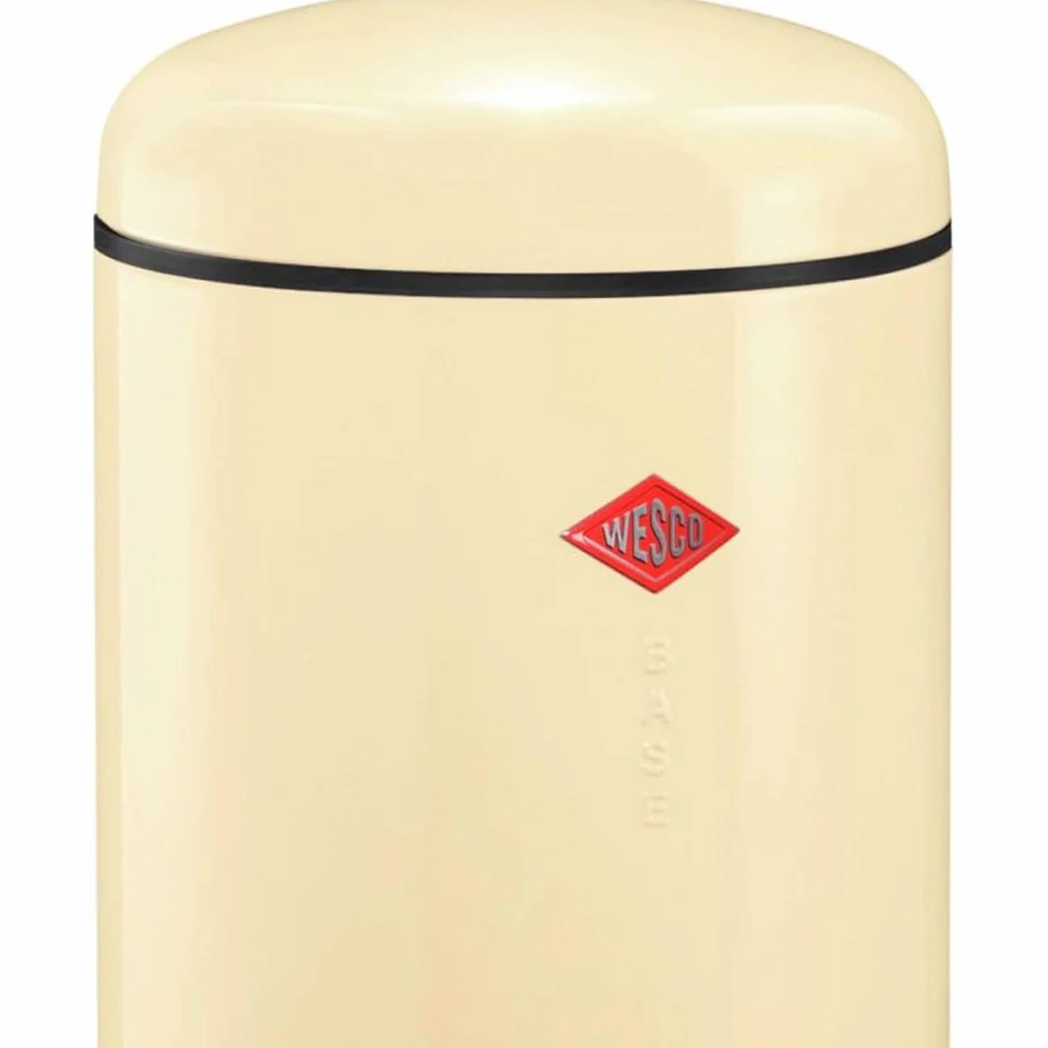 Wesco Baseboy pojemnik na odpady w kolorze migdałowym, malowana proszkowo blacha stalowa, pojemność 20 l, metalowa wkładka, wbudowany amortyzator, metalowa stopka z gumową powierzchnią