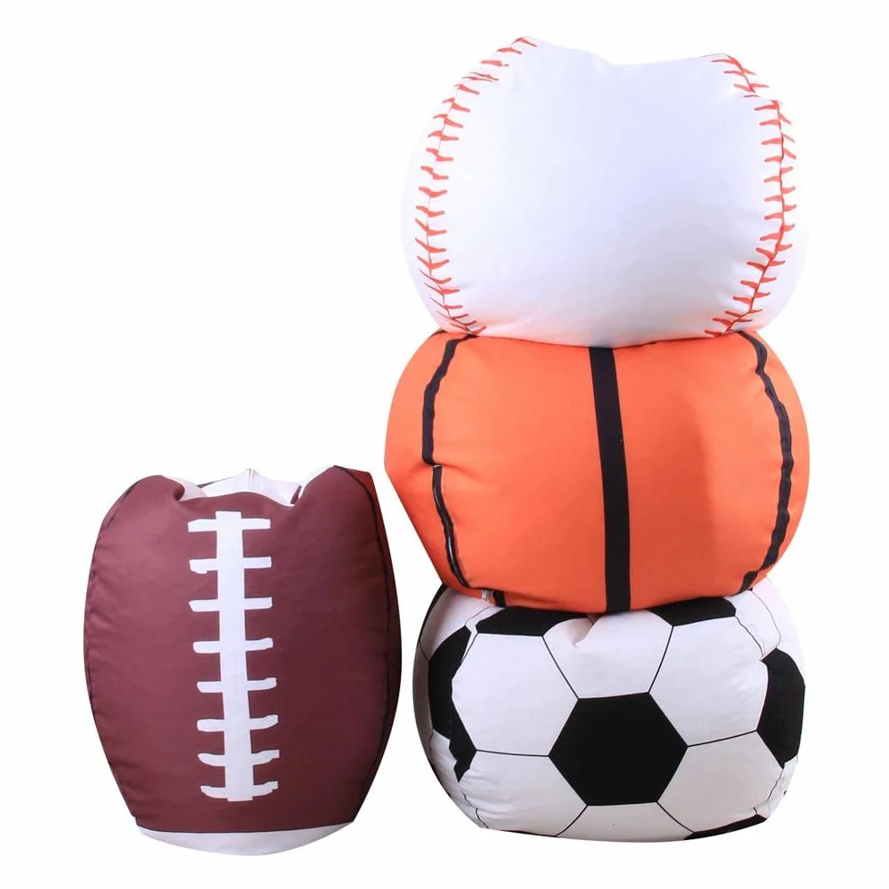 Pluszowy worek do przechowywania zabawek piłki sportowe miękki pokrowiec na worek do siedzenia piłka nożna/siatkówka/baseball torba do przechowywania dzieci pluszowe zabawki 45 cm