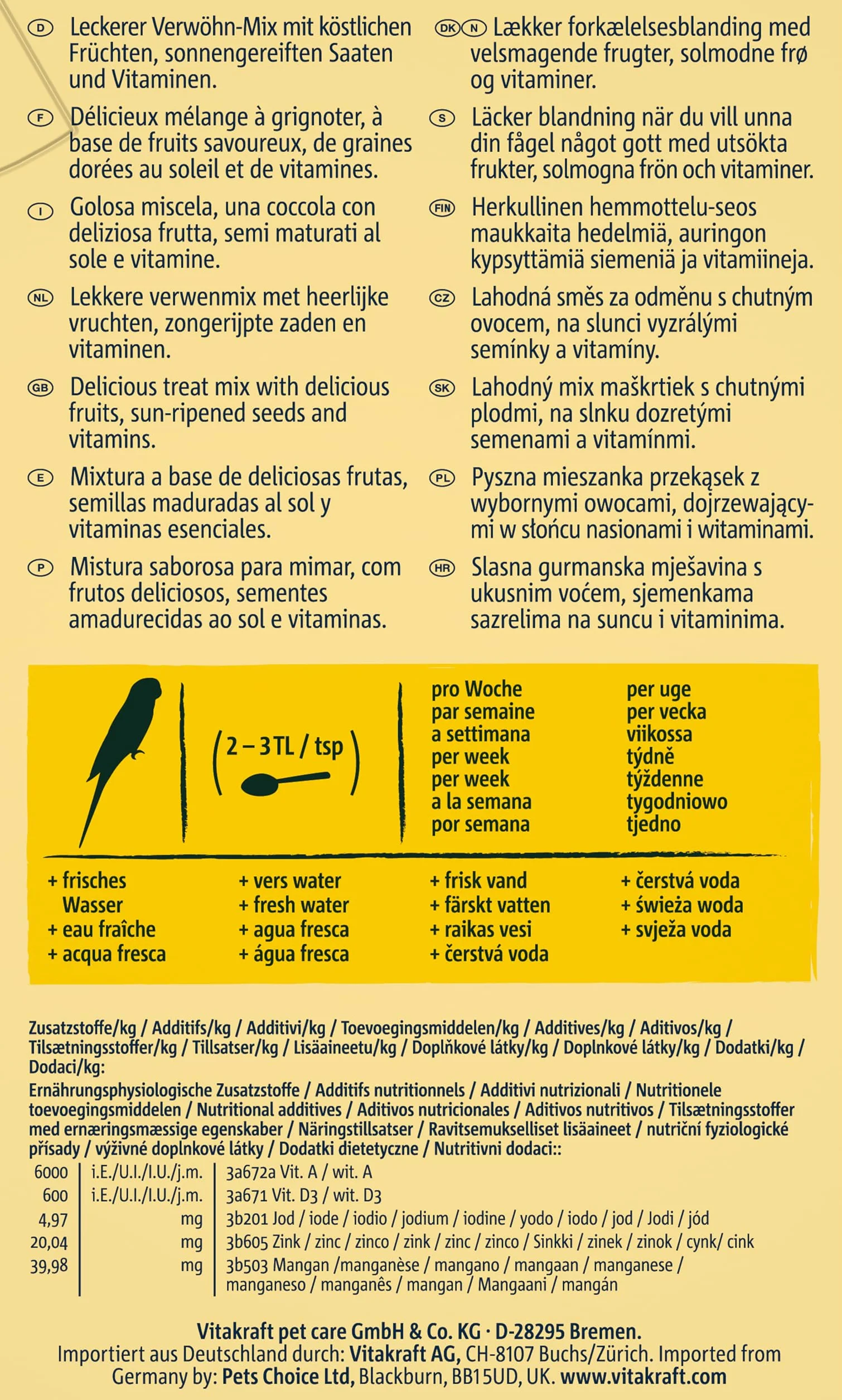 Vitakraft Koktajl z owocami papużki 200 g