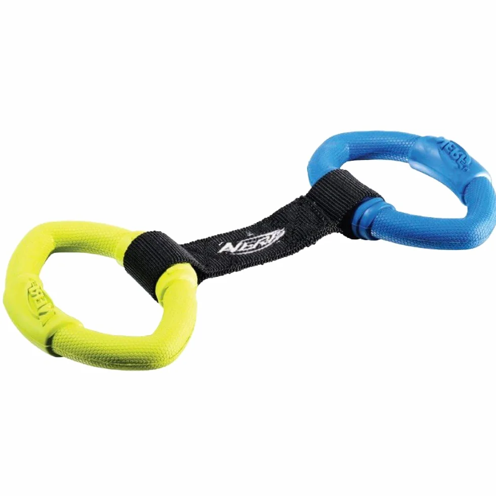 Nerf Dog Zabawka dla psa 2 pierścienie Strap Tug, wielokolorowa