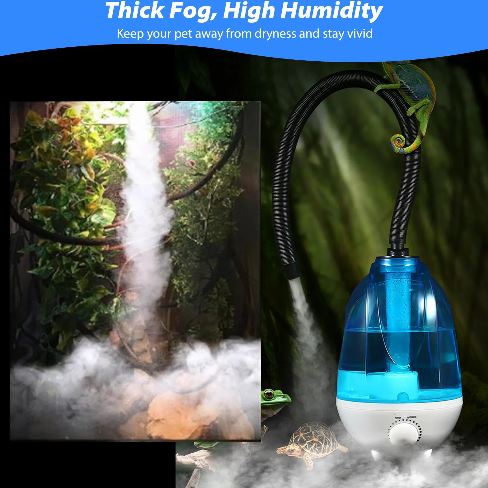Nawilżacz powietrza do terrarium 4 l 300 ml/h z oświetleniem nocnym