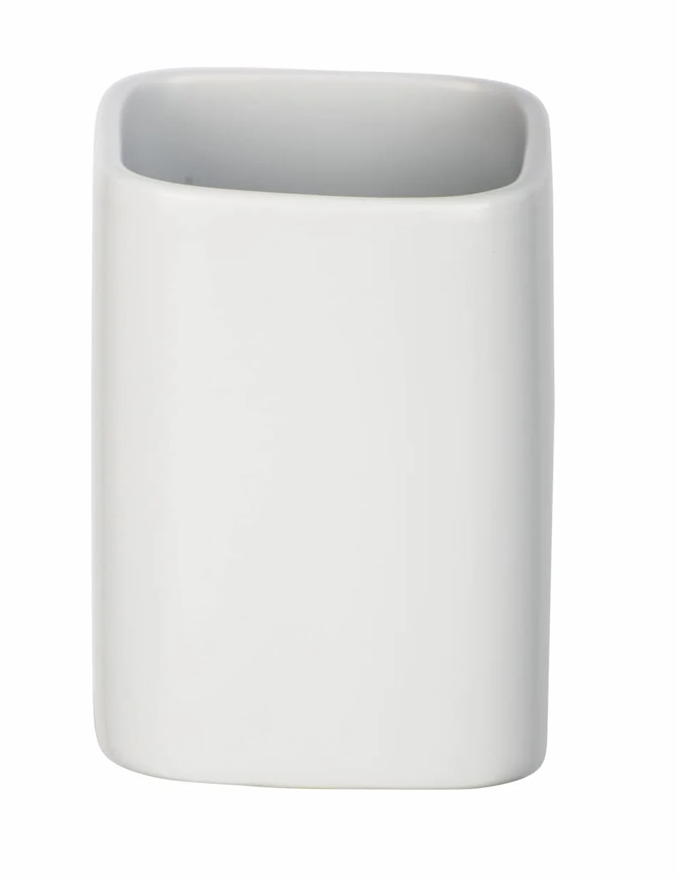 Wenko 23233100 Hexa biały uchwyt na kubek na szczoteczki do zębów, na szczoteczki do zębów i pastę do zębów, ceramiczny, 6,5 x 9 x 6,5 cm, biały