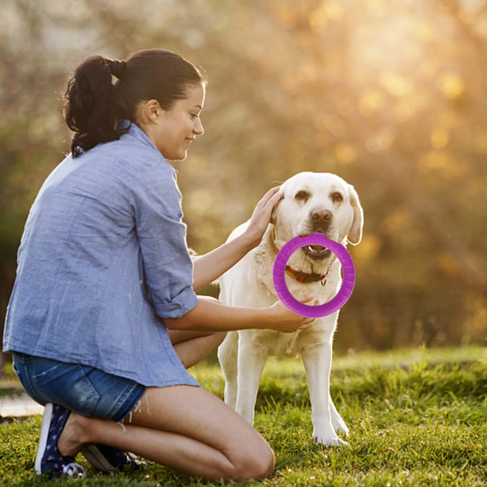 Plastikowy Pierścień Fitness dla Psa Frisbee - Pływająca Zabawka w Kształcie Pierścienia dla Małych i Średnich Psów