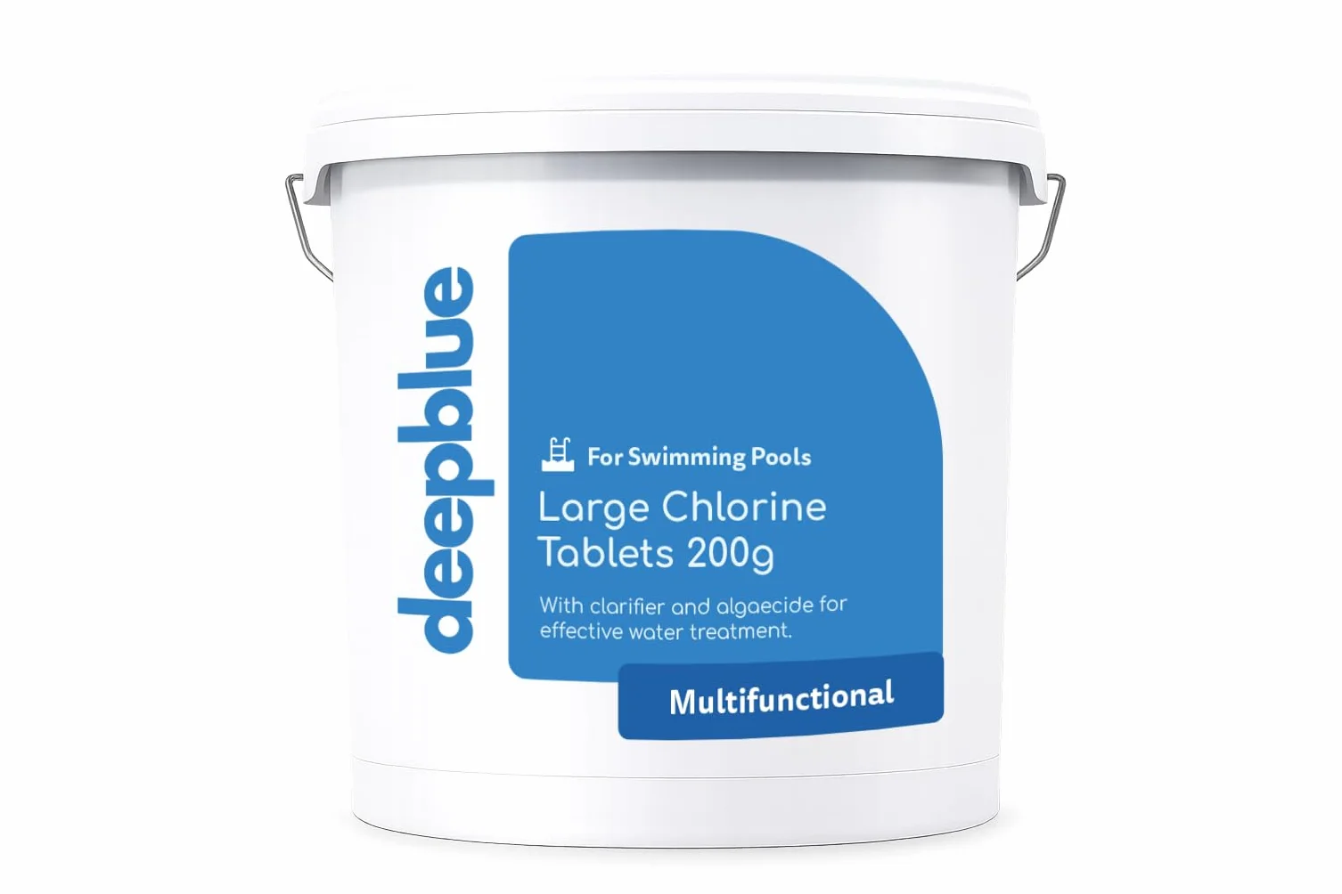 Deep Blue - Multifunctional 200g Chlorine Tablets 5kg | Stabilised Clarifier Pool Water Treatment | Made in UK | Swimming Pool & Spa Water Care