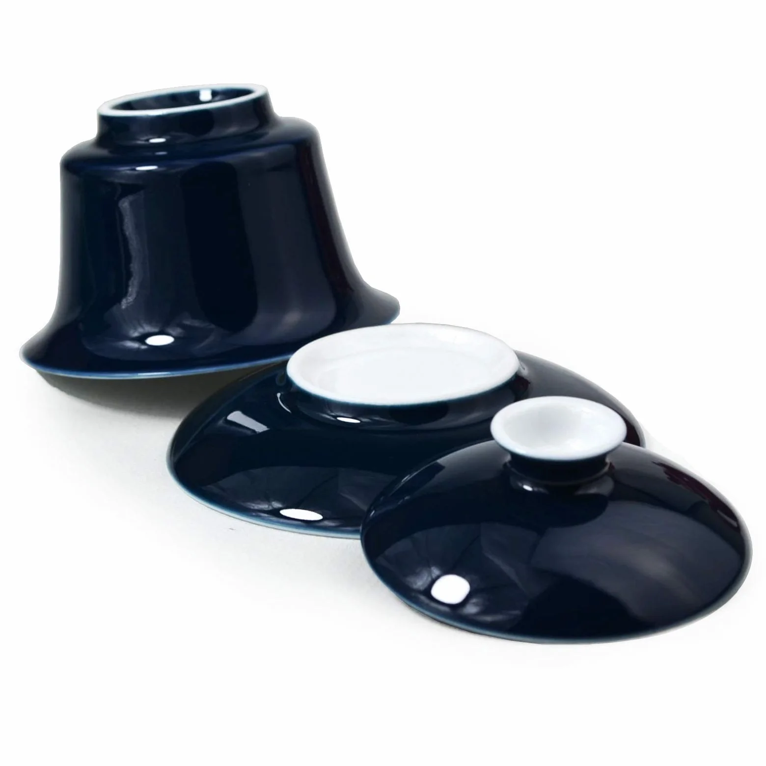 Liang baobao Porcelana Gaiwan 150 ml filiżanka do herbaty biała glazurowana filiżanka do herbaty Tureen chiński Sancai pokrywa miska pokrywka spodek zestaw (niebieski)