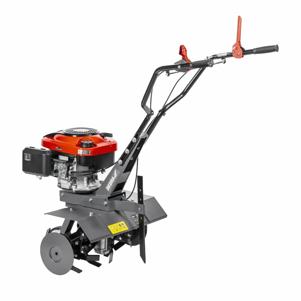 Glebogryzarka ogrodowa DEDRA DED8704 2,7 kW, szerokość robocza 60 cm, silnik 4-suwowy 4T, wysoka prędkość: 3000 obr./min, szerokość robocza do 60 cm, zestawy noży z hartowanej, ostrej stali