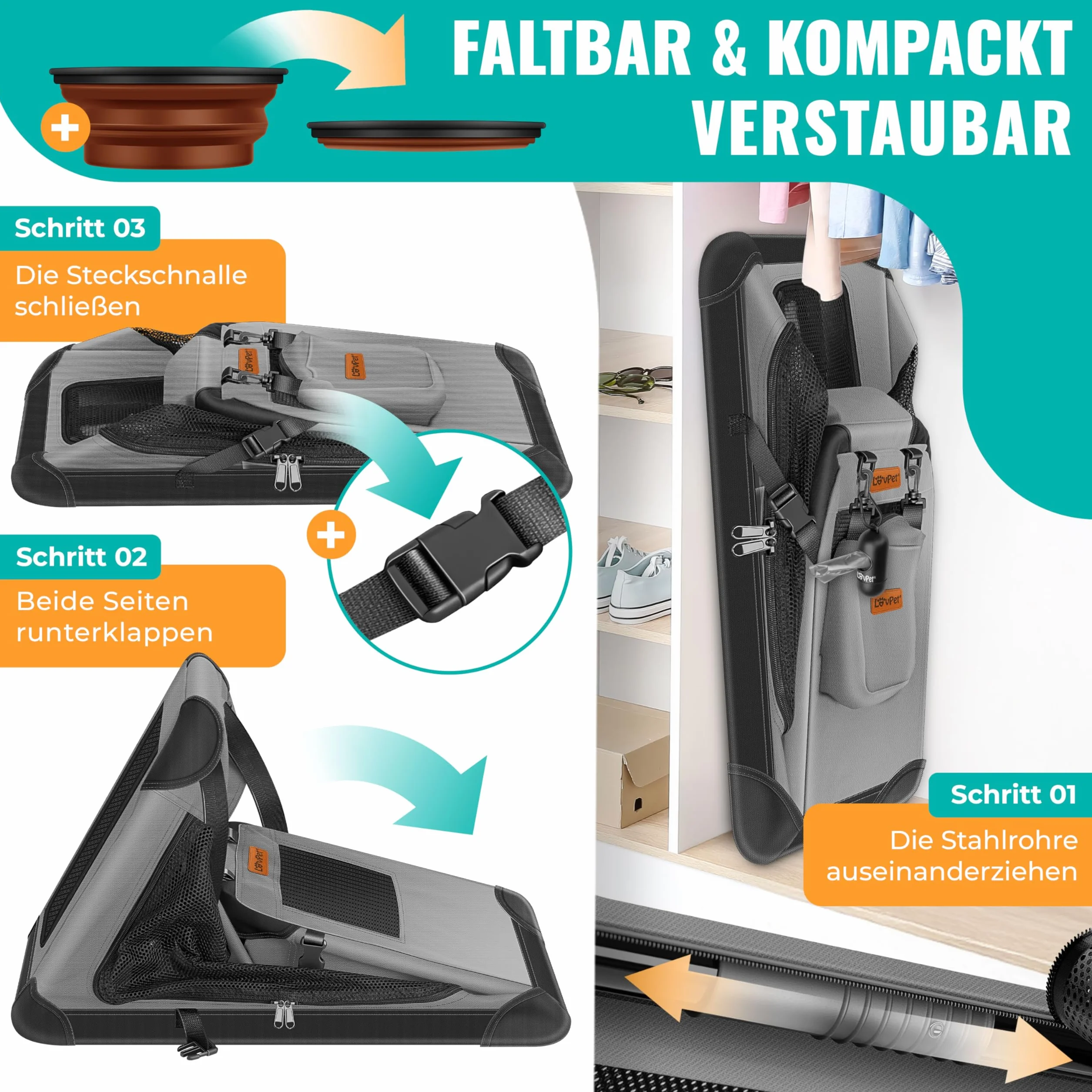 Lovpet Torba transportowa dla psów i kotów XL 81,3 x 58,4 x 58,4 cm składana