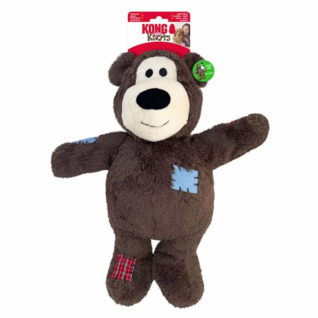 KONG Wild Knots Duża Niedźwiedzia Zabawka dla Psa, Różne Kolory
