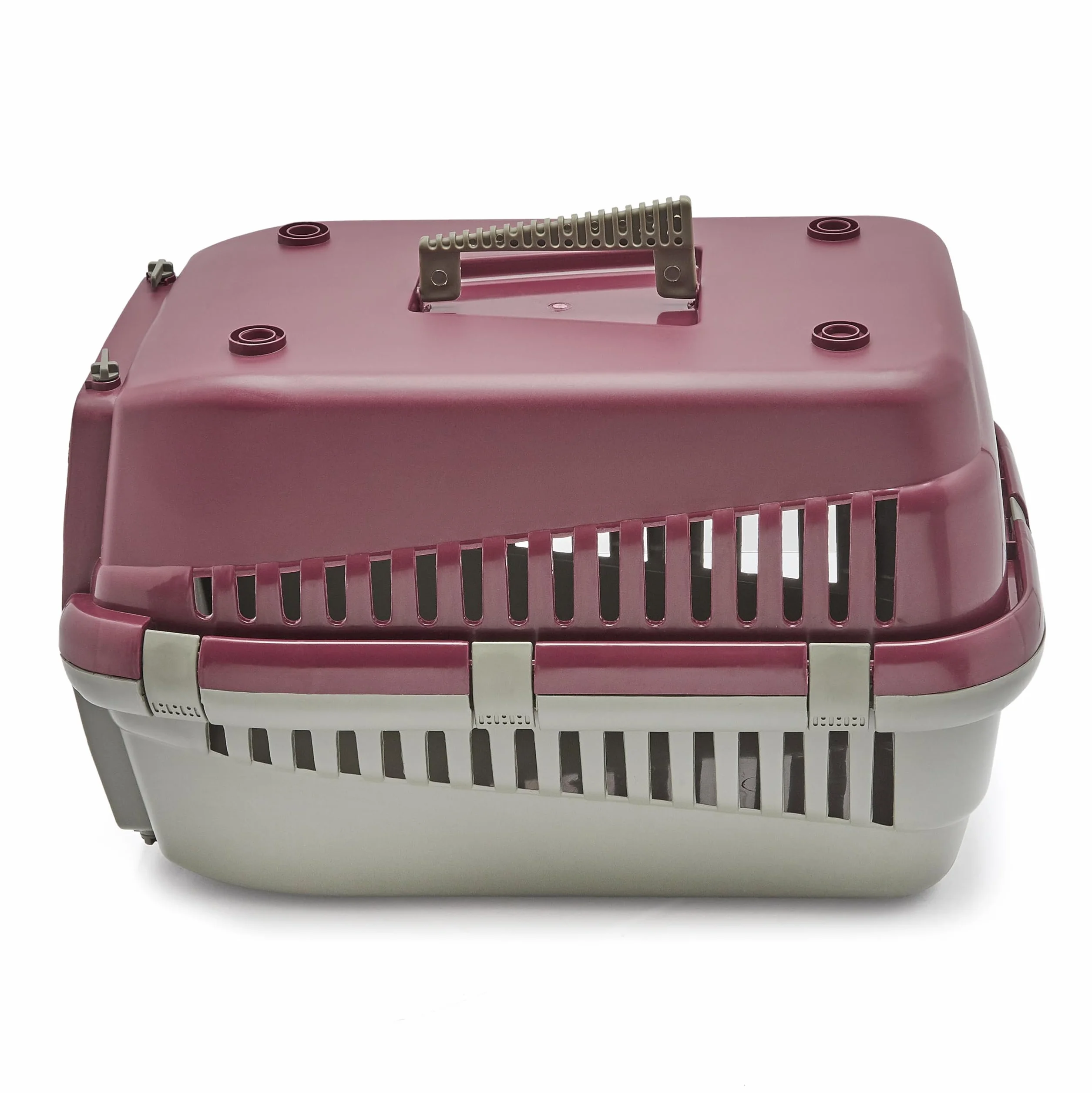 HAPPET Transporter Oggy S 49×33×30 cm Czerwony Plastikowy Dla Kota I Małego Psa Metalowa Kratka Wentylacja Uchwyt