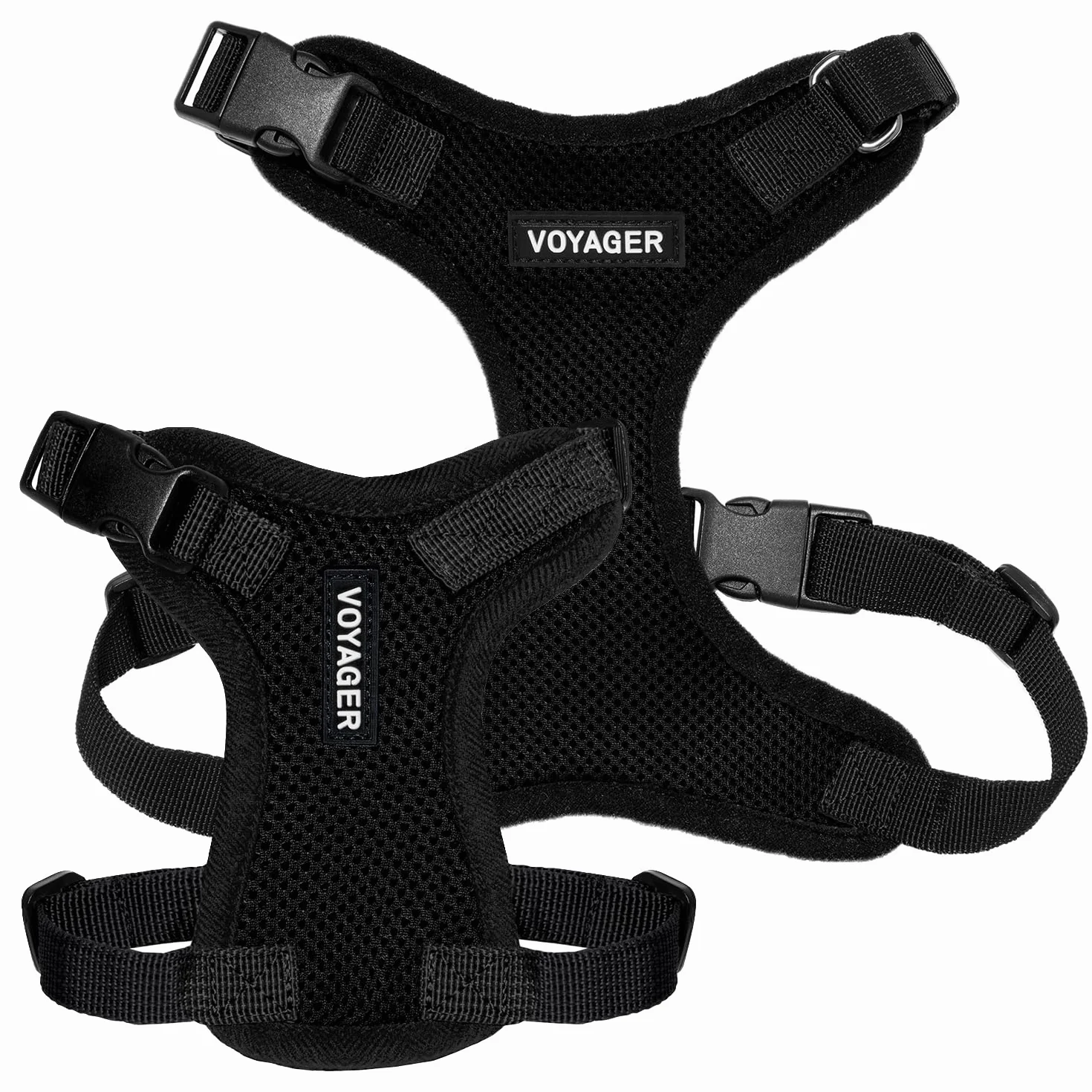 Voyager Uprząż dla zwierząt domowych z zatrzaskiem na każdą pogodę, regulowana uprząż dla kotów i psów od Best Pet Supplies - czarna, XS