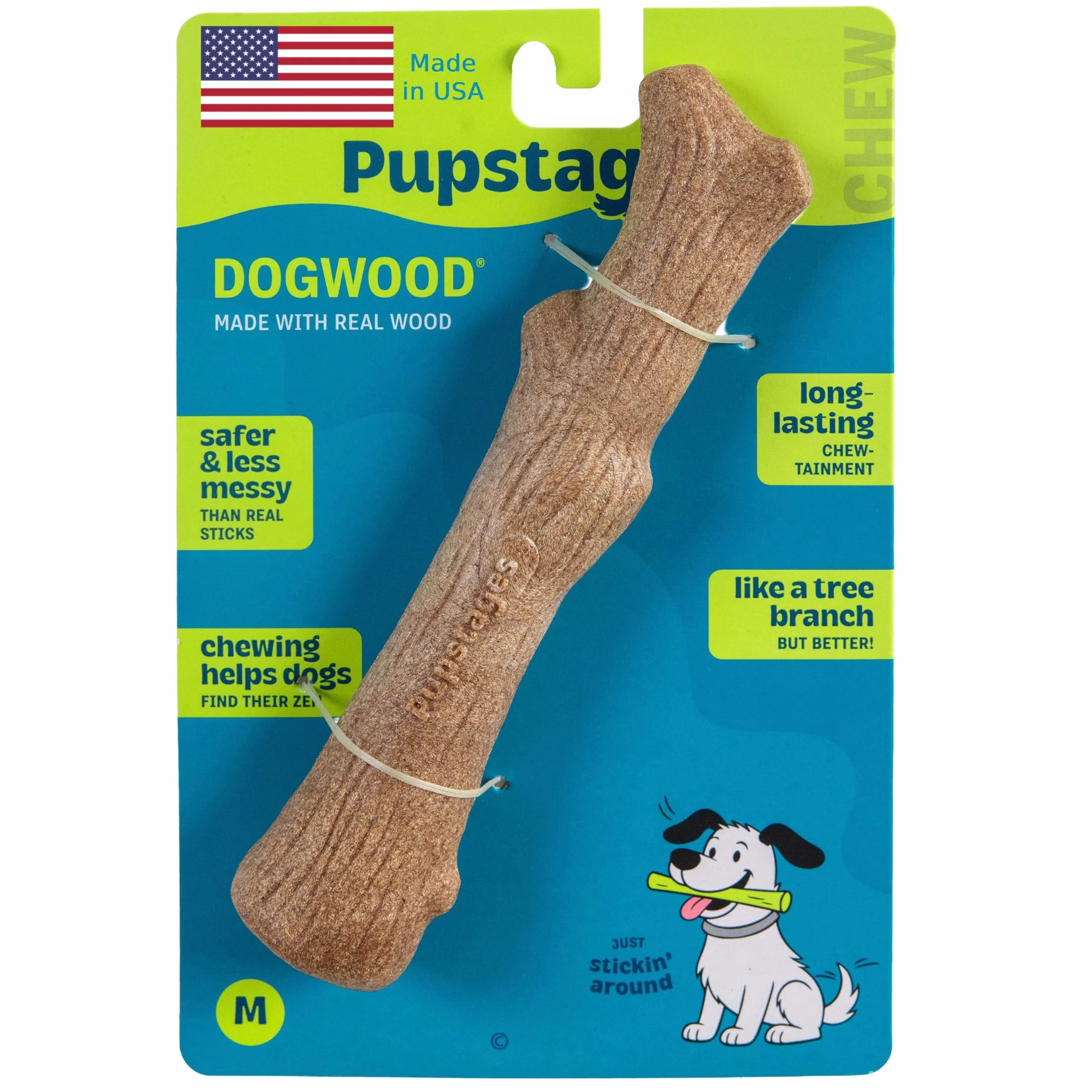 Petstages Dogwood - Zabawka do gryzienia dla psa - alternatywa dla patyków - kolor brązowy - rozmiar M